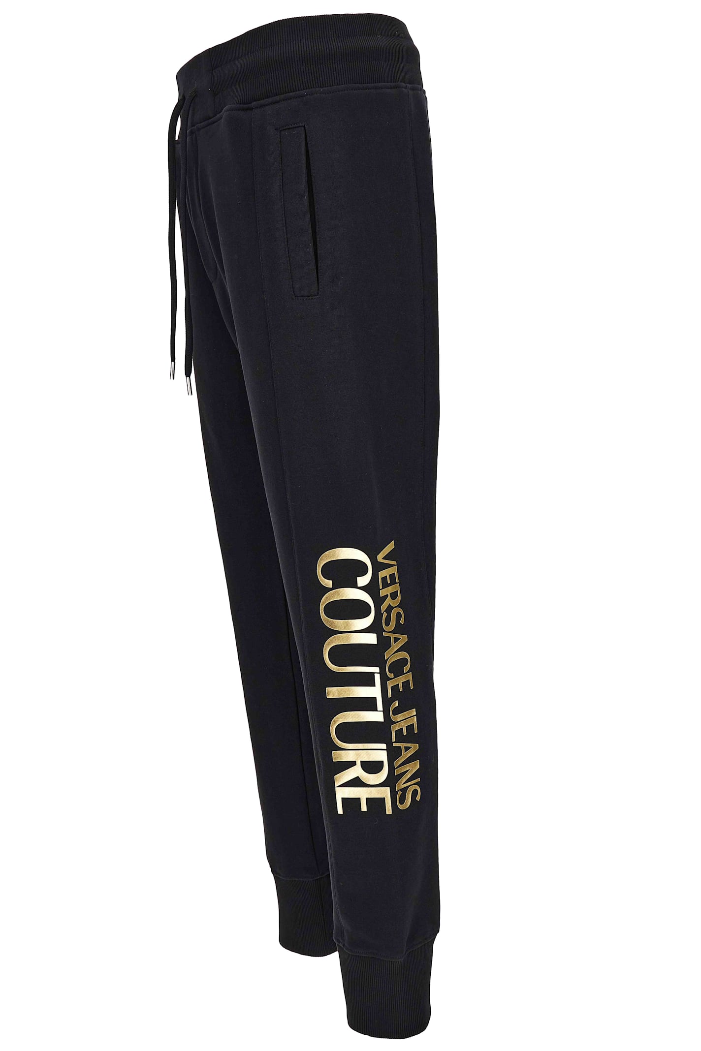 Shop Versace Jeans Couture Logo-print Track Trousers In Black