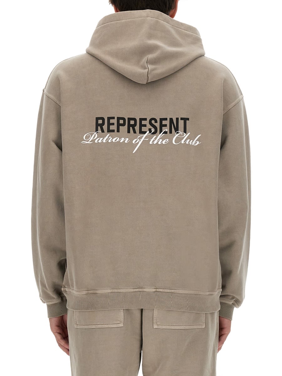 Shop Represent Patron Of The Club Hoodie In Grey