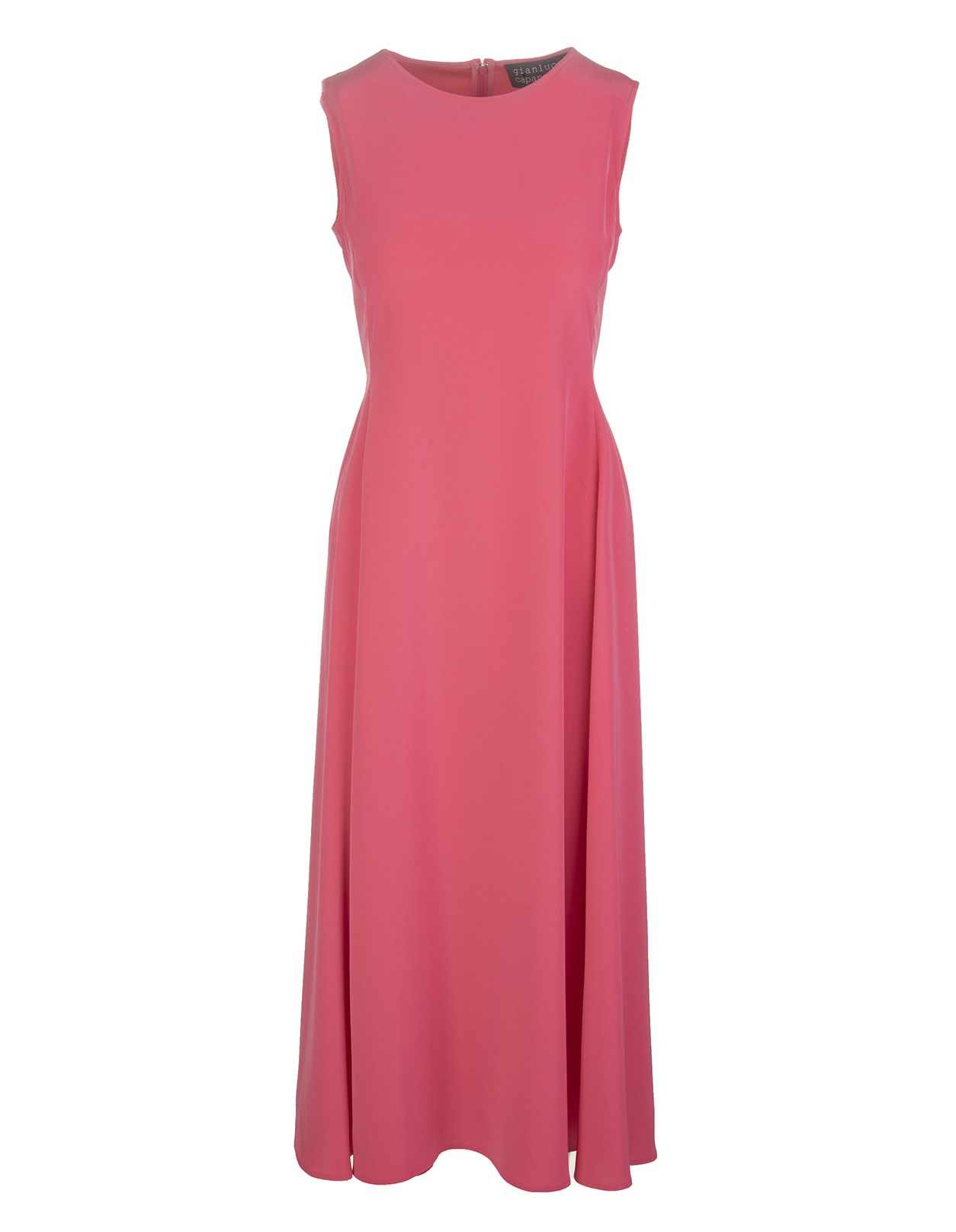 Gianluca Capannolo Watermelon-pink Gathered Sleeveless Midi Dress