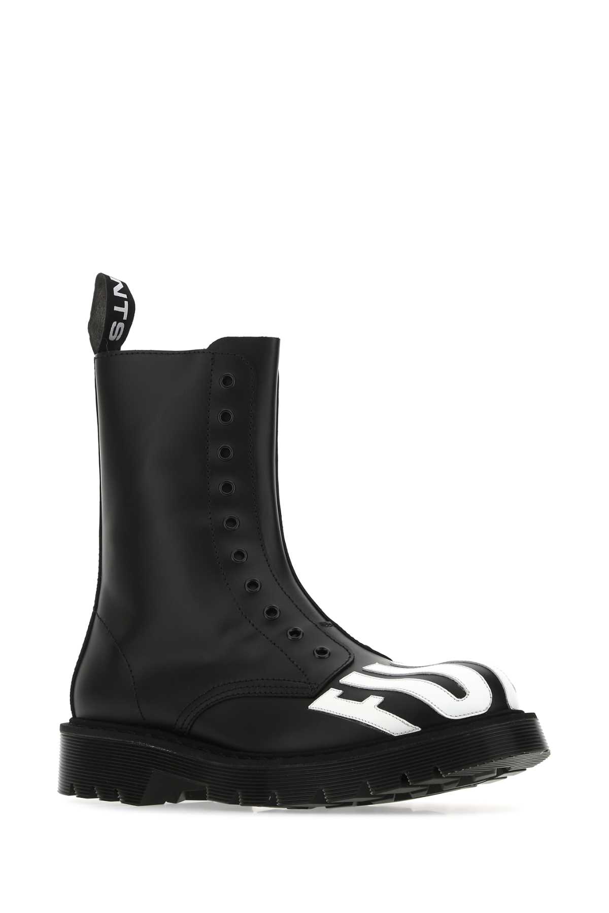 Shop Vtmnts Black Leather Ankle Boots