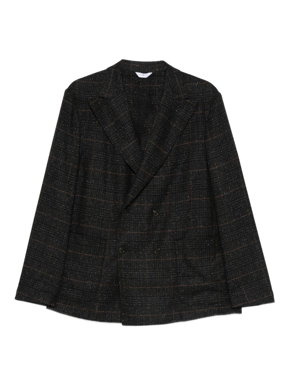 Boglioli Double-breasted Check-pattern Jacket In Gray