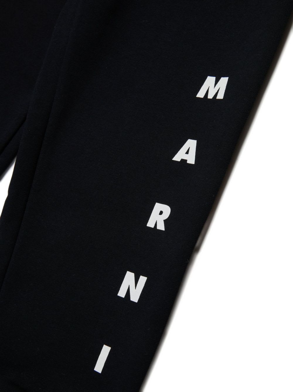 Marni Kids Cotton Sports Trousers In Black