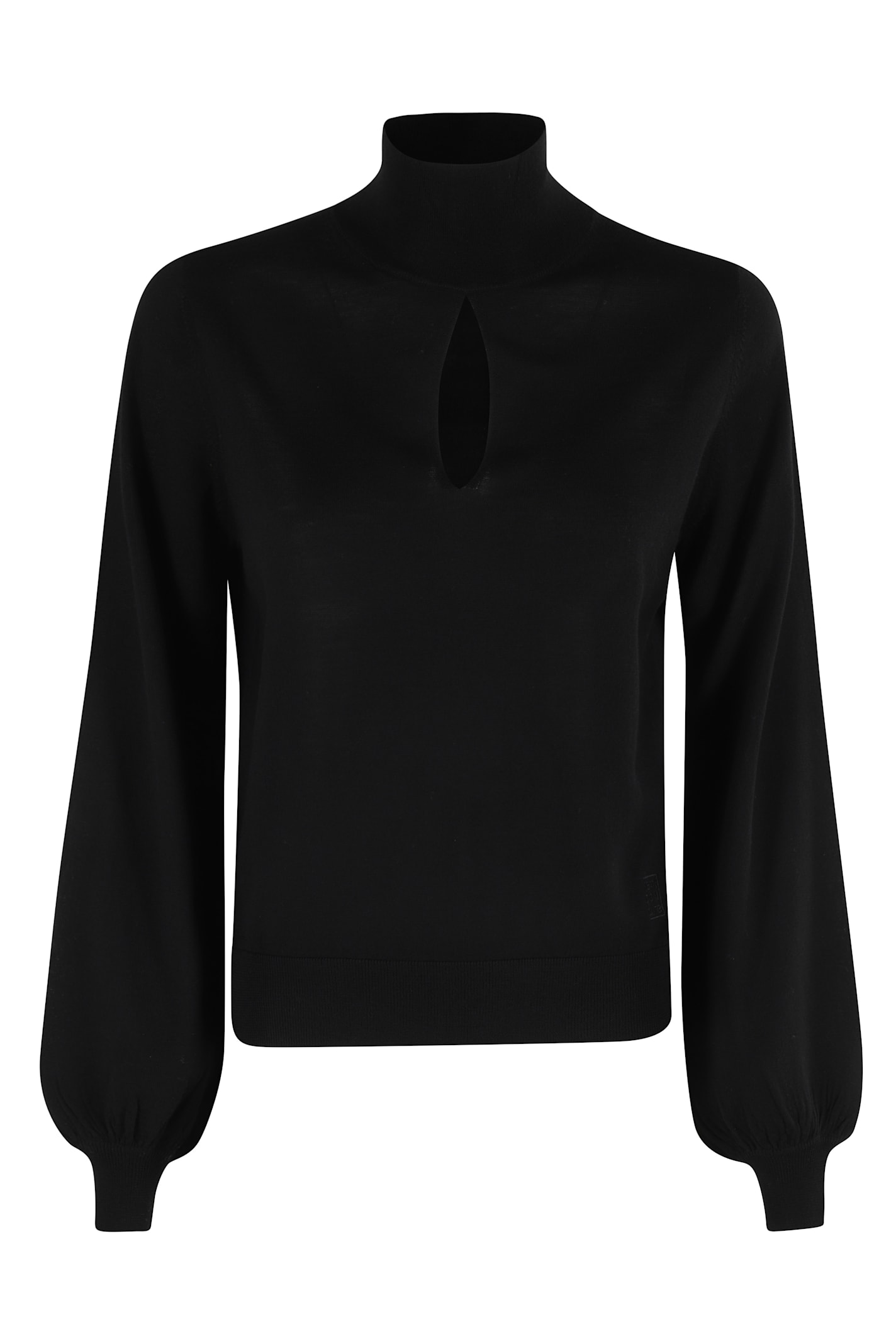 Semicouture Semi Couture Ulysse High-collar Black Wool Top In Black