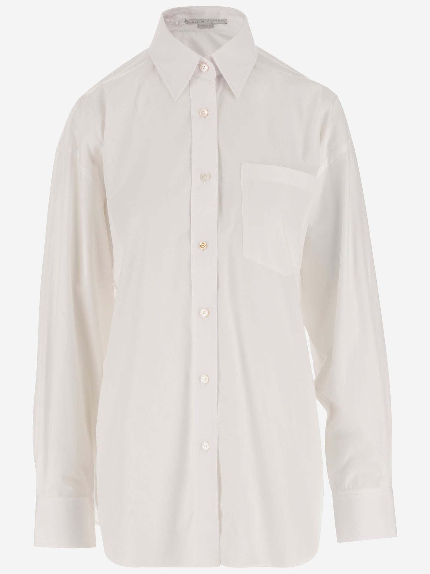 Shop Stella Mccartney Cotton Poplin Shirt In Pure White