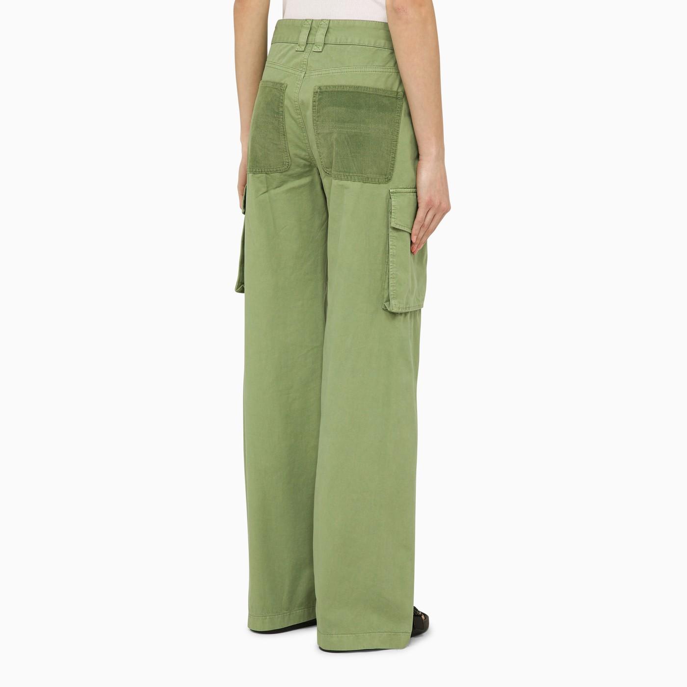 Shop Stella Mccartney Pistachio-coloured Cotton Cargo Trousers In Green