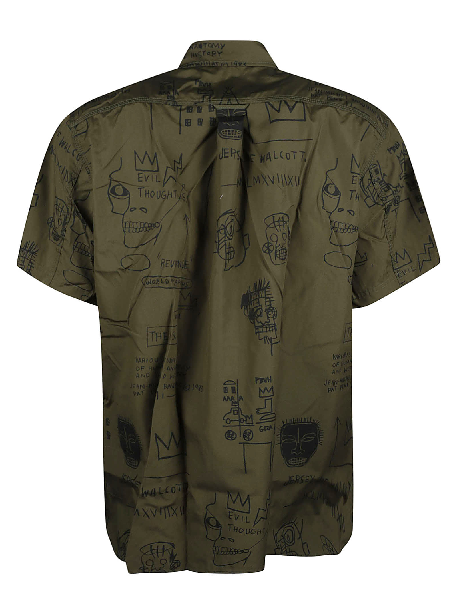Shop Junya Watanabe Printed Short-sleeved Shirt In Khali/black