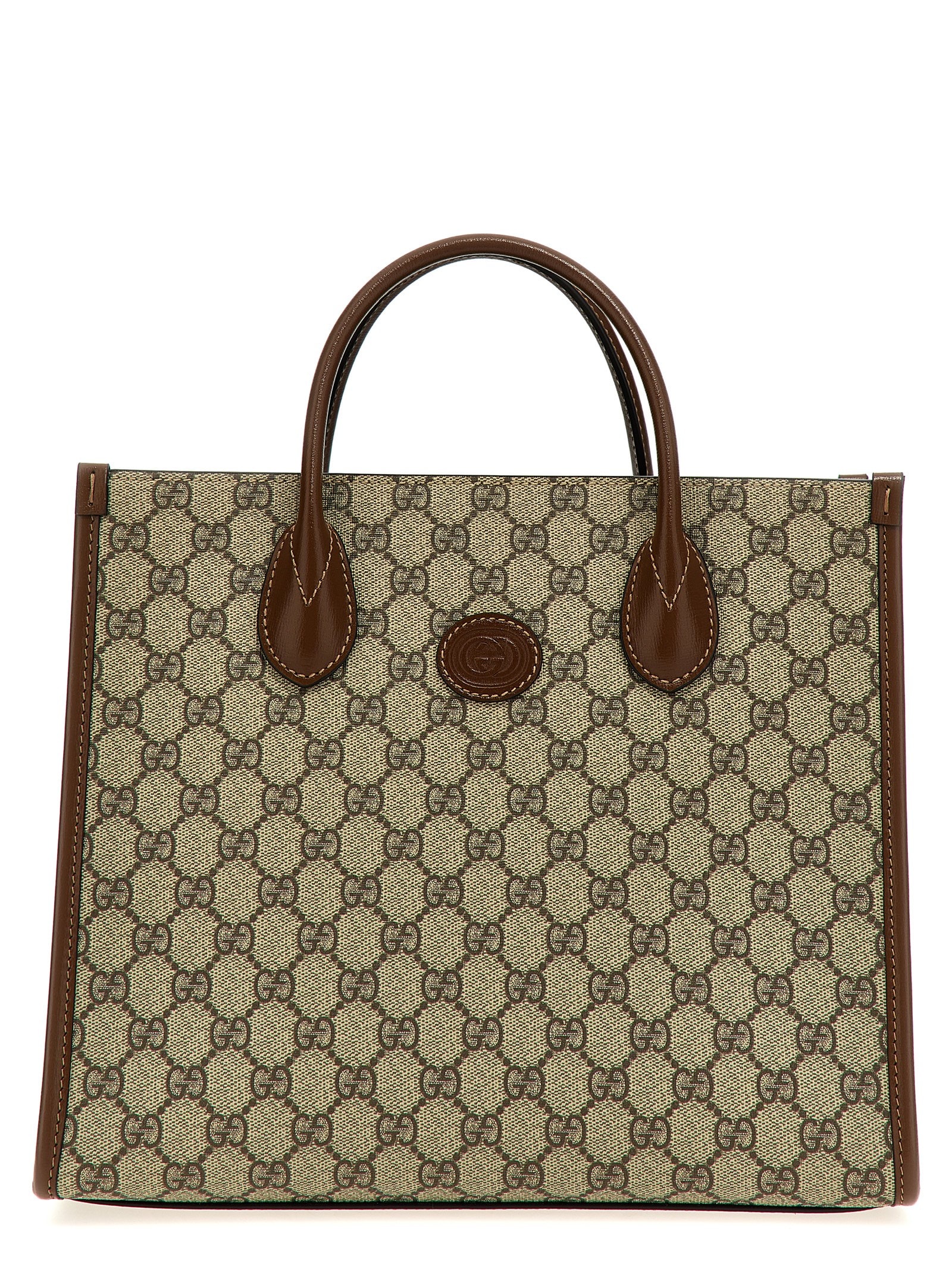 Shop Gucci Small Gg Shopping Bag In Beige