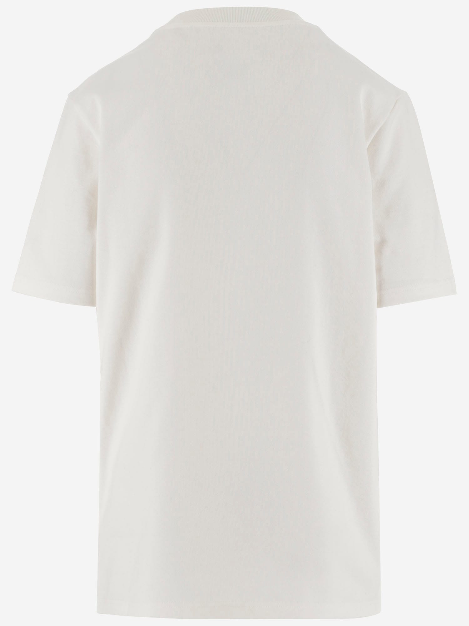 JIL SANDER COTTON T-SHIRT WITH LEAF BROOCH 