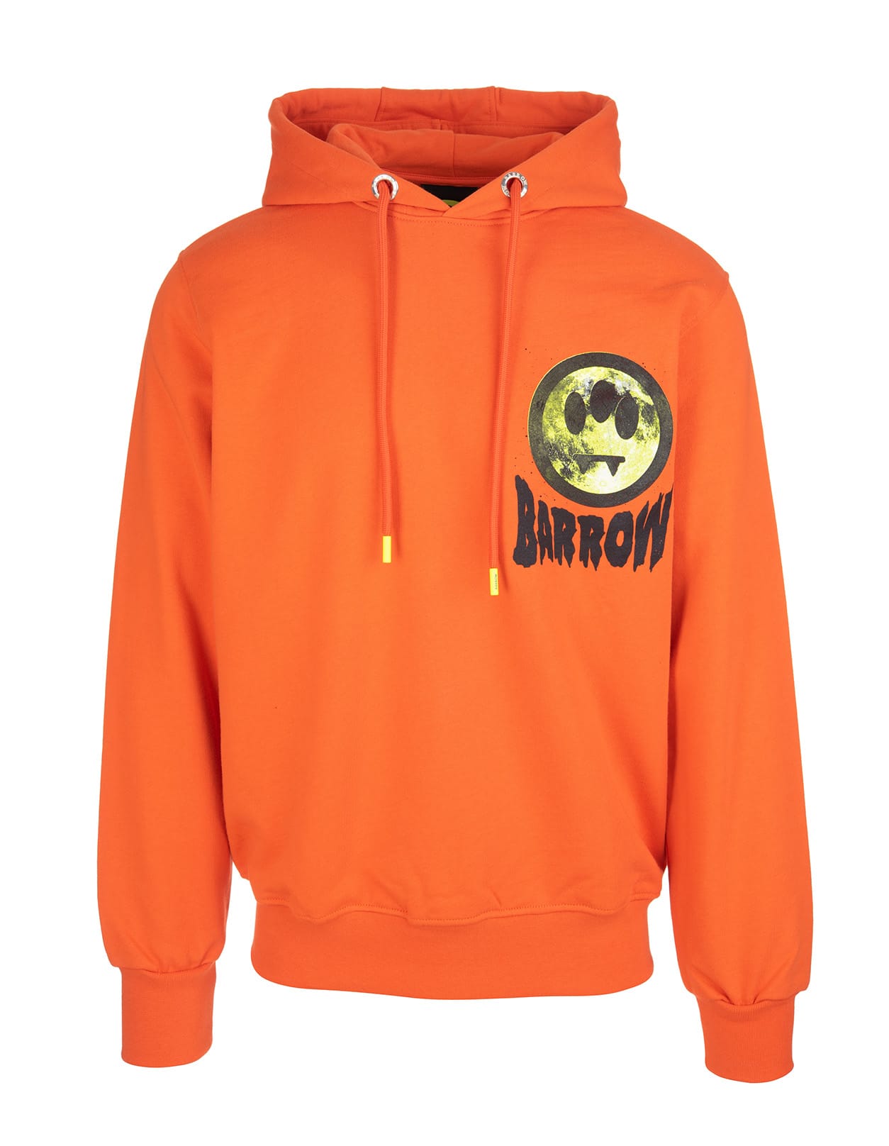 Barrow Man Orange Hoodie With Logo And Planet Screen Print