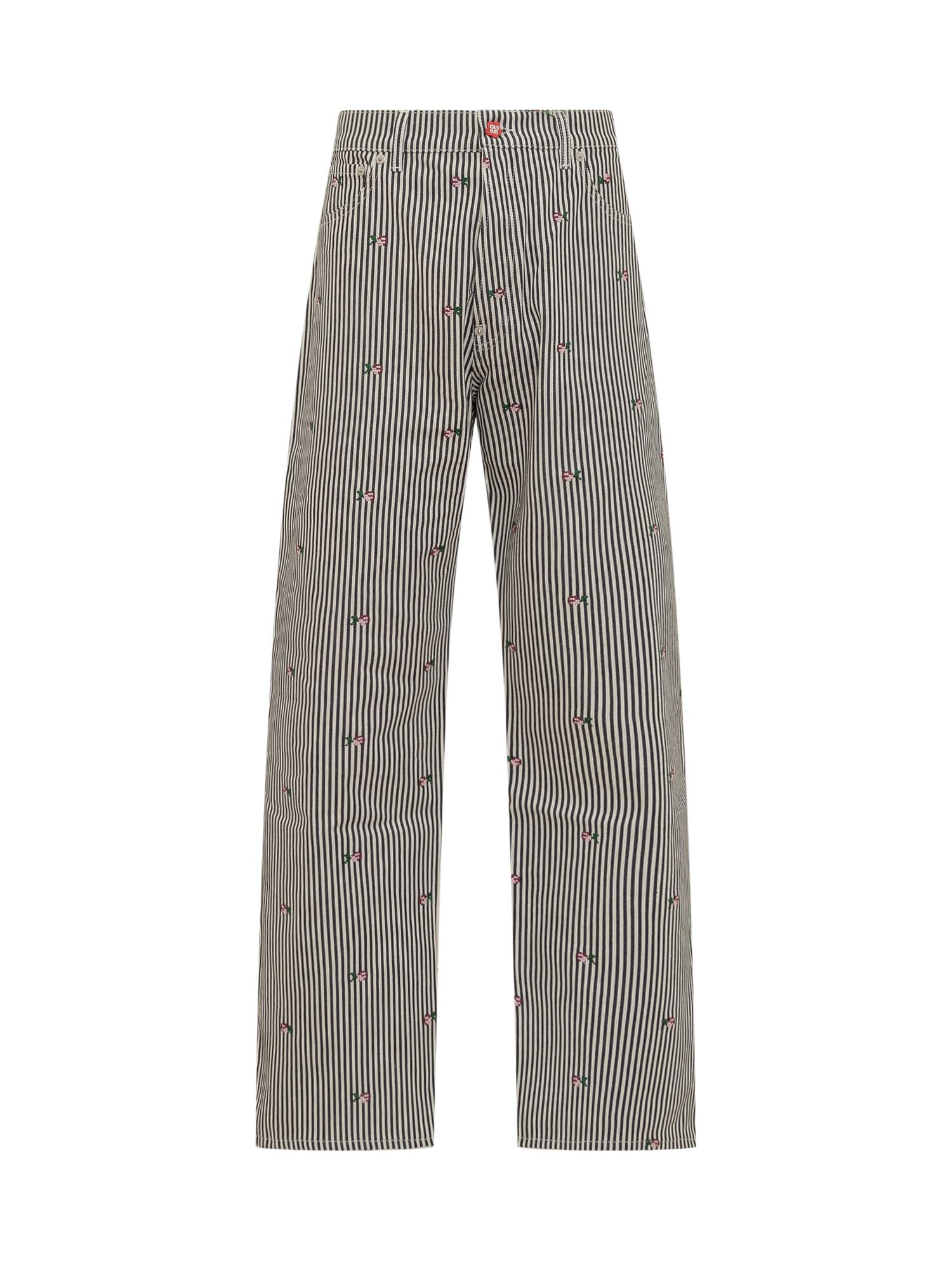 Shop Kenzo Rinse Striped Jeans In Denim