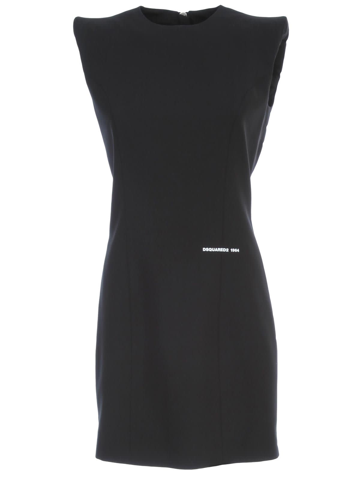 DSQUARED2 DRESS W/S ARWEN BACK ZIP STRETCH WORSTED WOOL,11248308