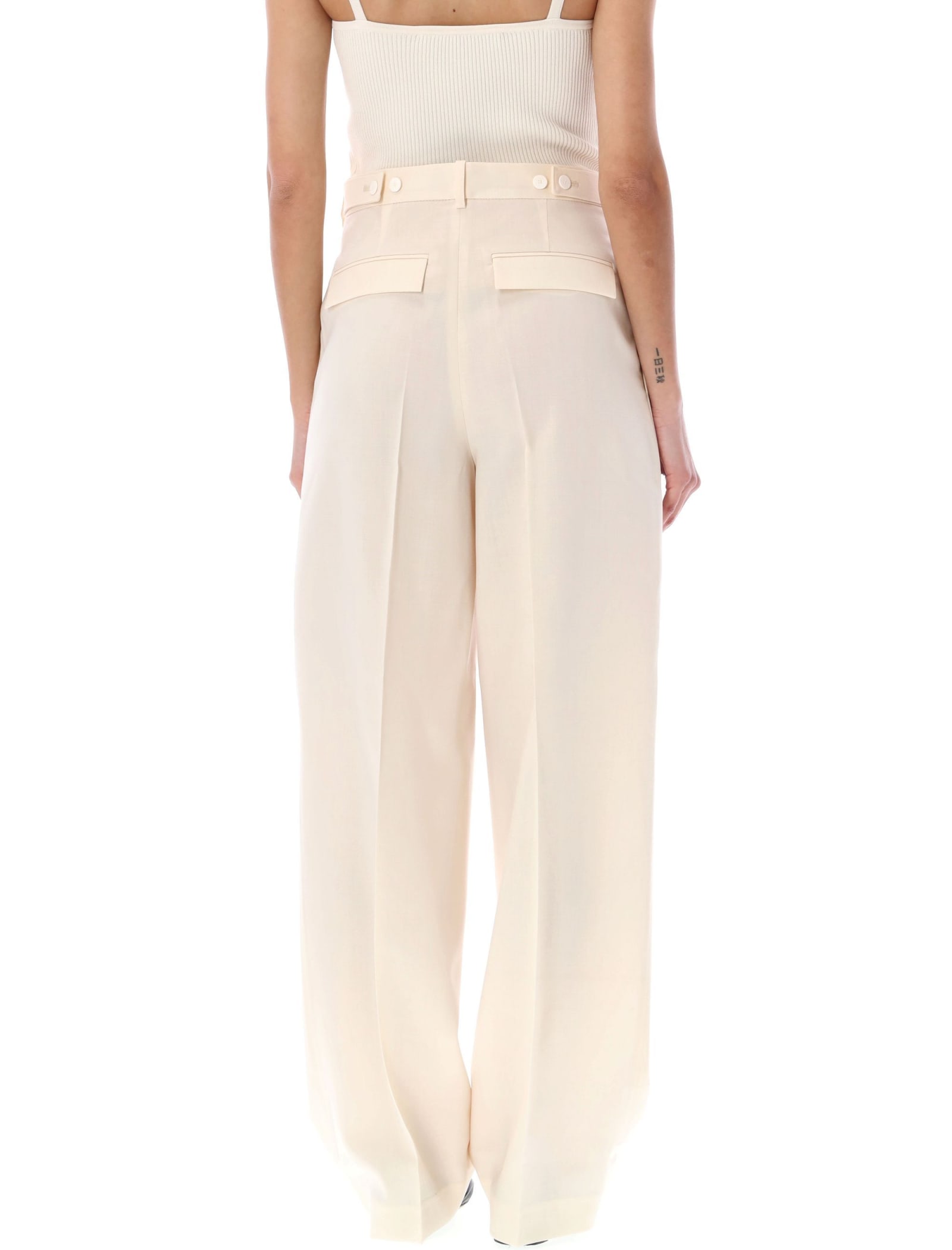 Shop Rohe Pinced Pants In Off White