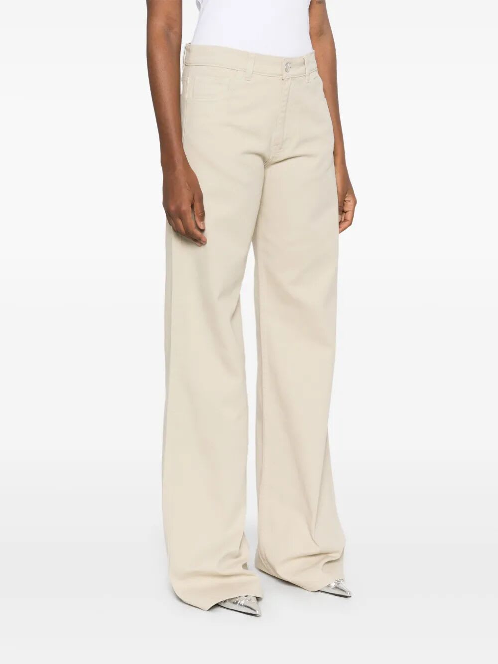 Coperni Trousers Wide-leg Denim Back Pockets In Gray