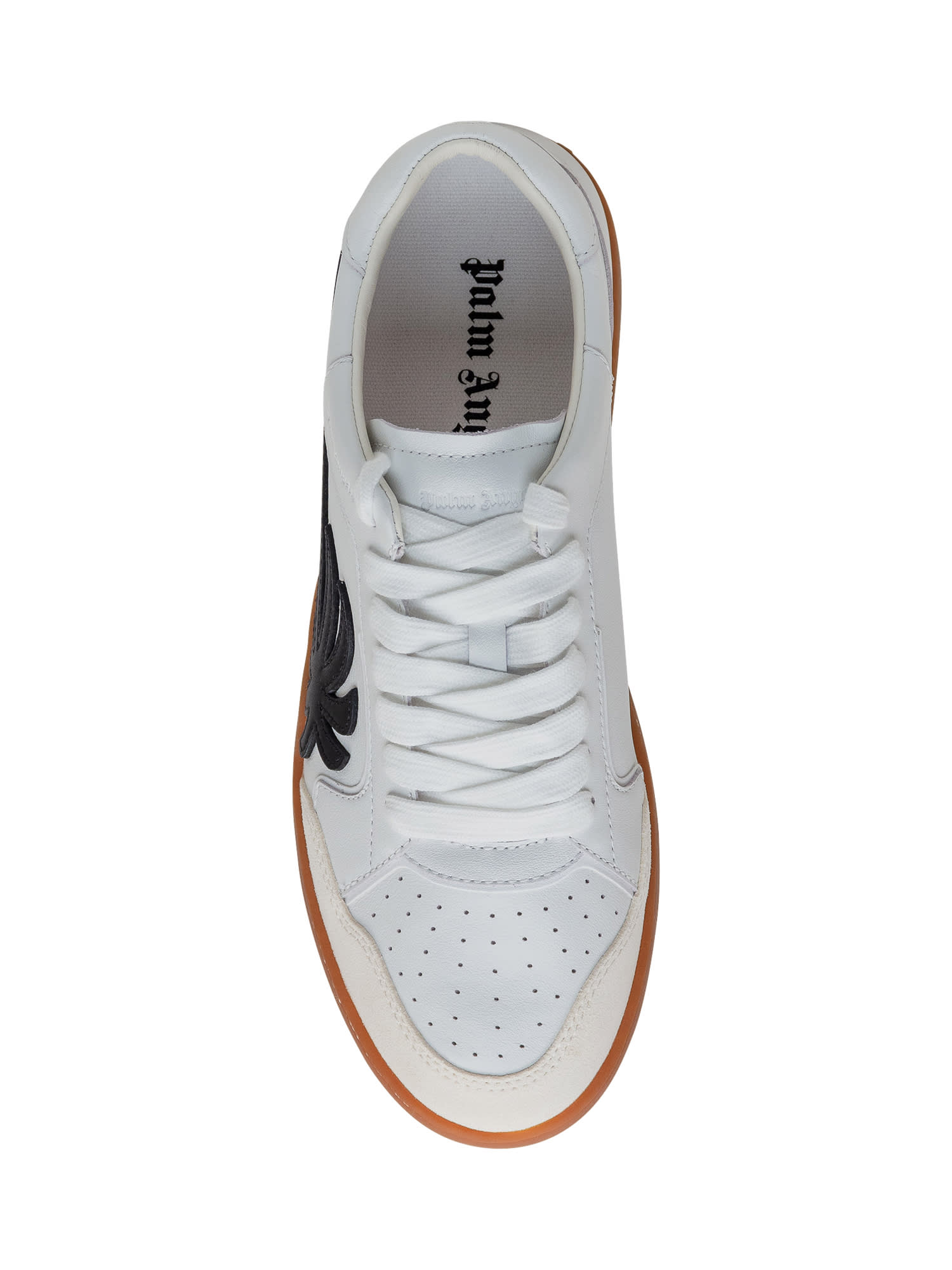 Shop Palm Angels University Sneaker In White Black