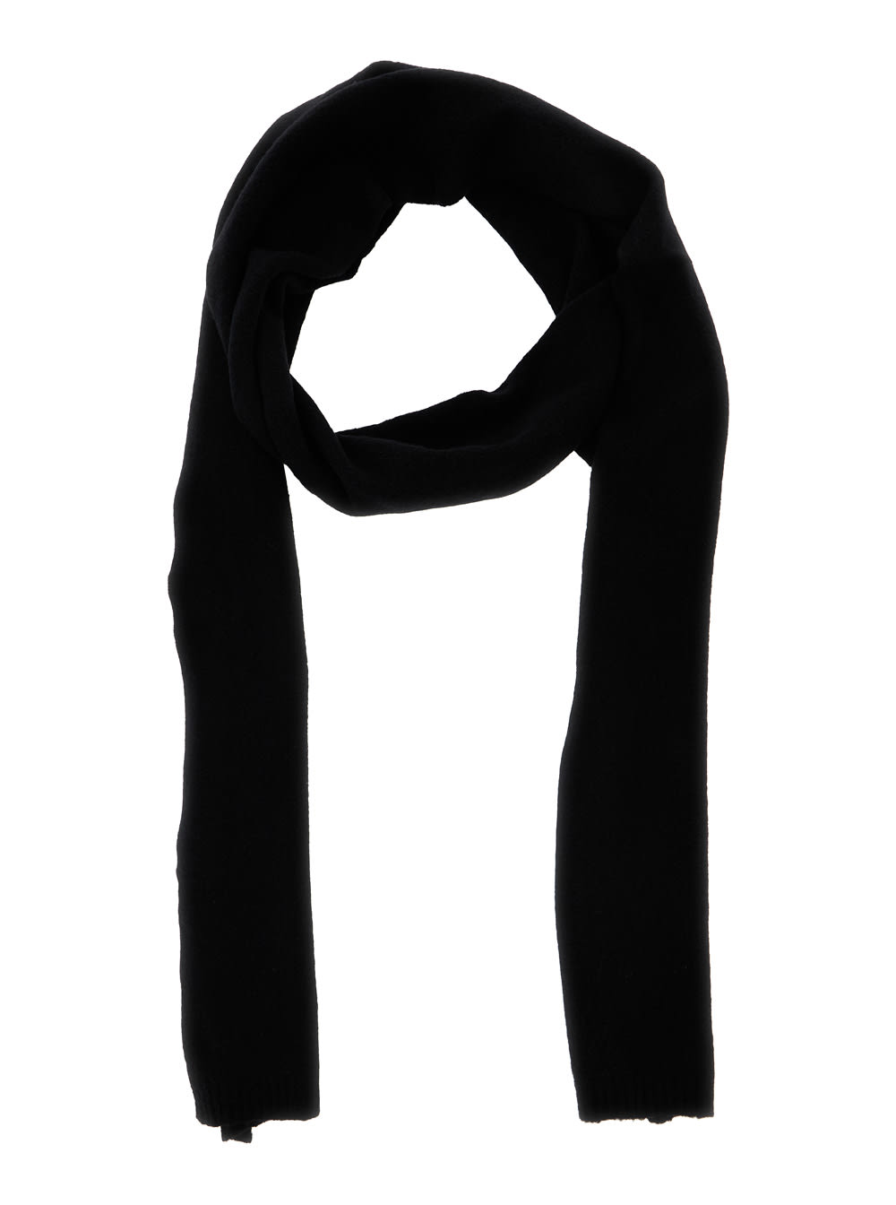 Semicouture Black Scarf With Contrasting Detail In Wool Woman In Black