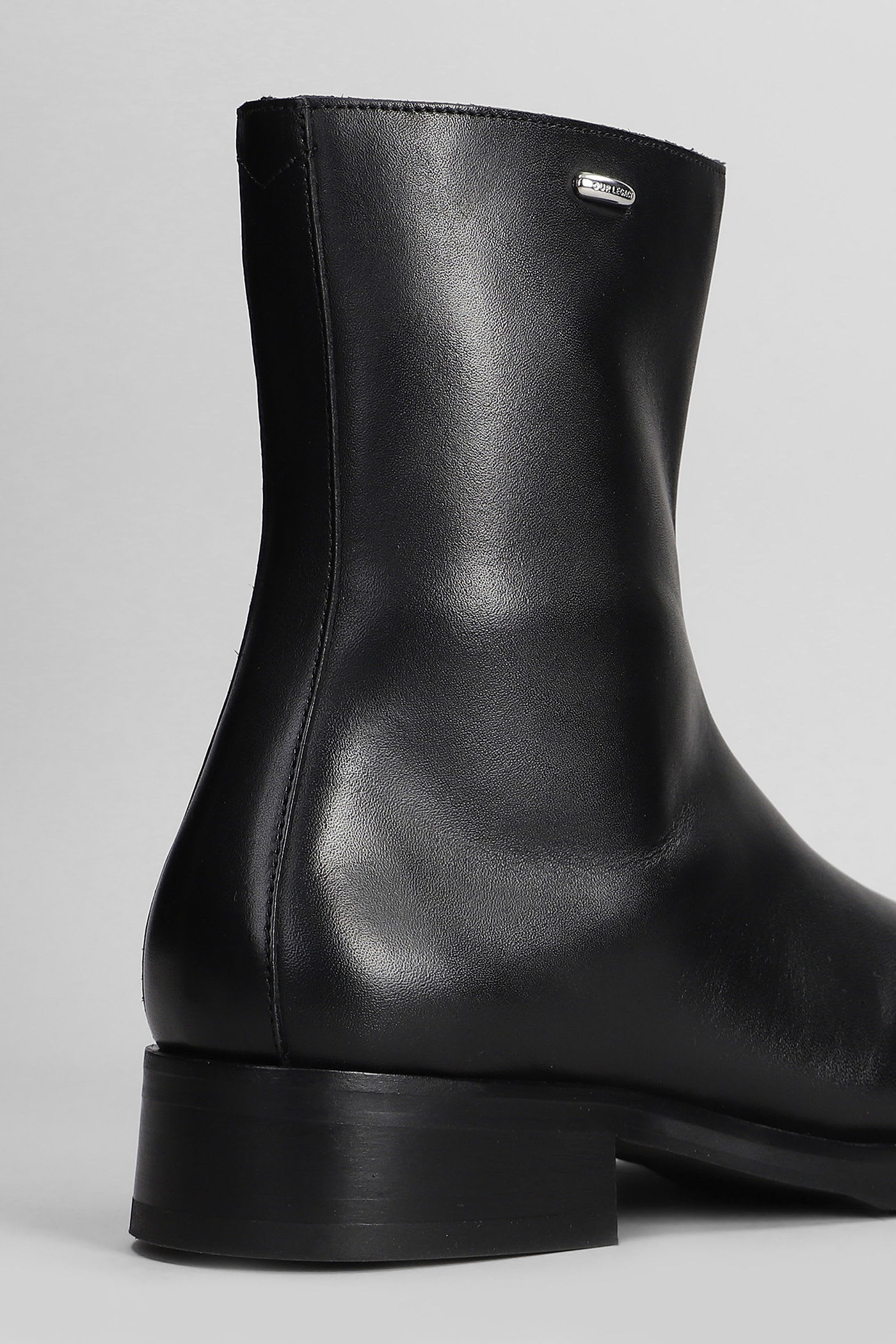 Our Legacy Block Heel Round Toe Smooth Finish Boots In Black