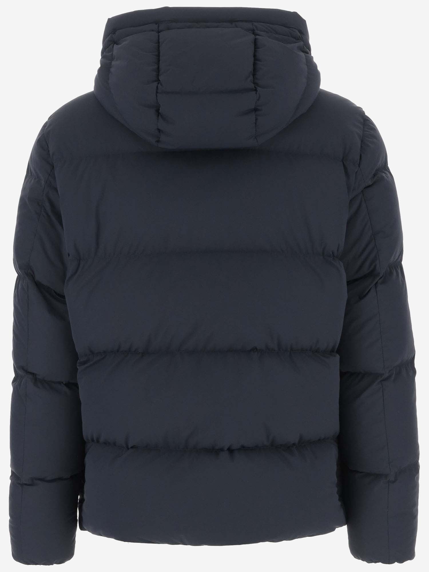 Shop Woolrich Sierra Supreme Down Jacket In Stretch Nylon In Melton Blue