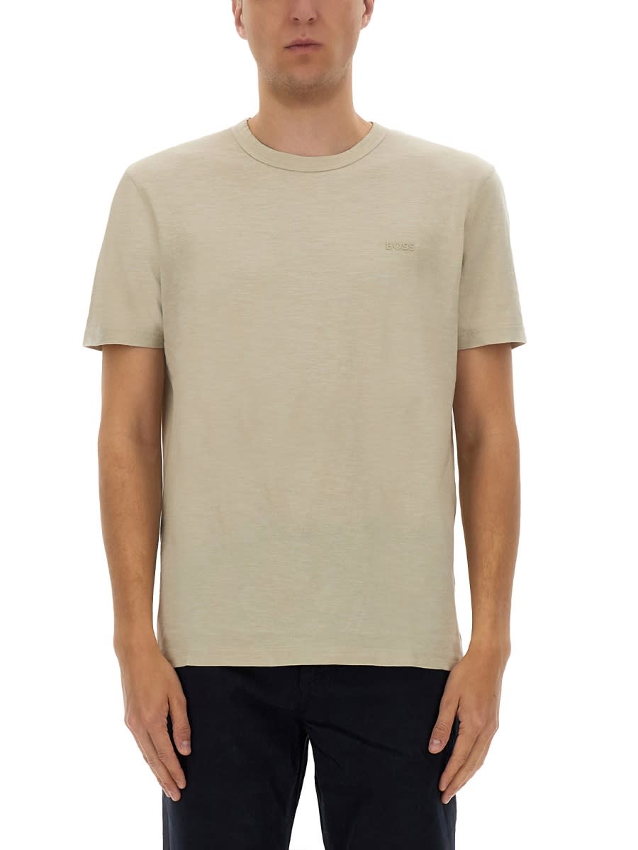 Hugo Boss Boss Beige Cotton T-shirts