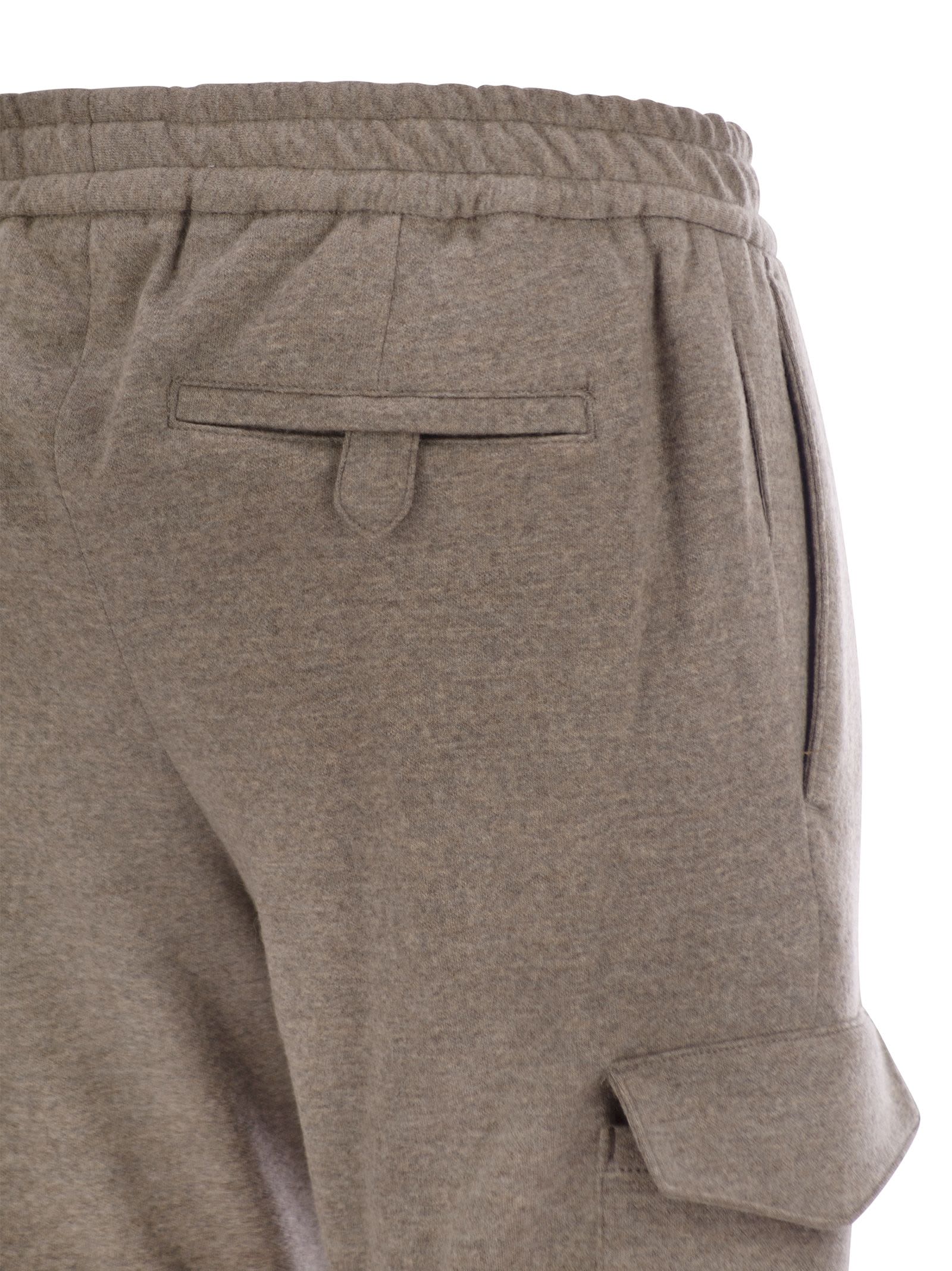 Shop Pt Torino Virgin Wool Cargo Jogger Trousers In Hazelnut