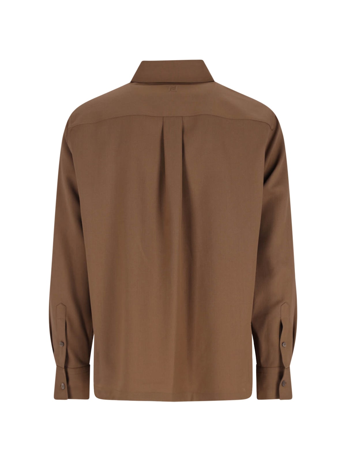 Fendi Virgin Wool Shirt In Brown