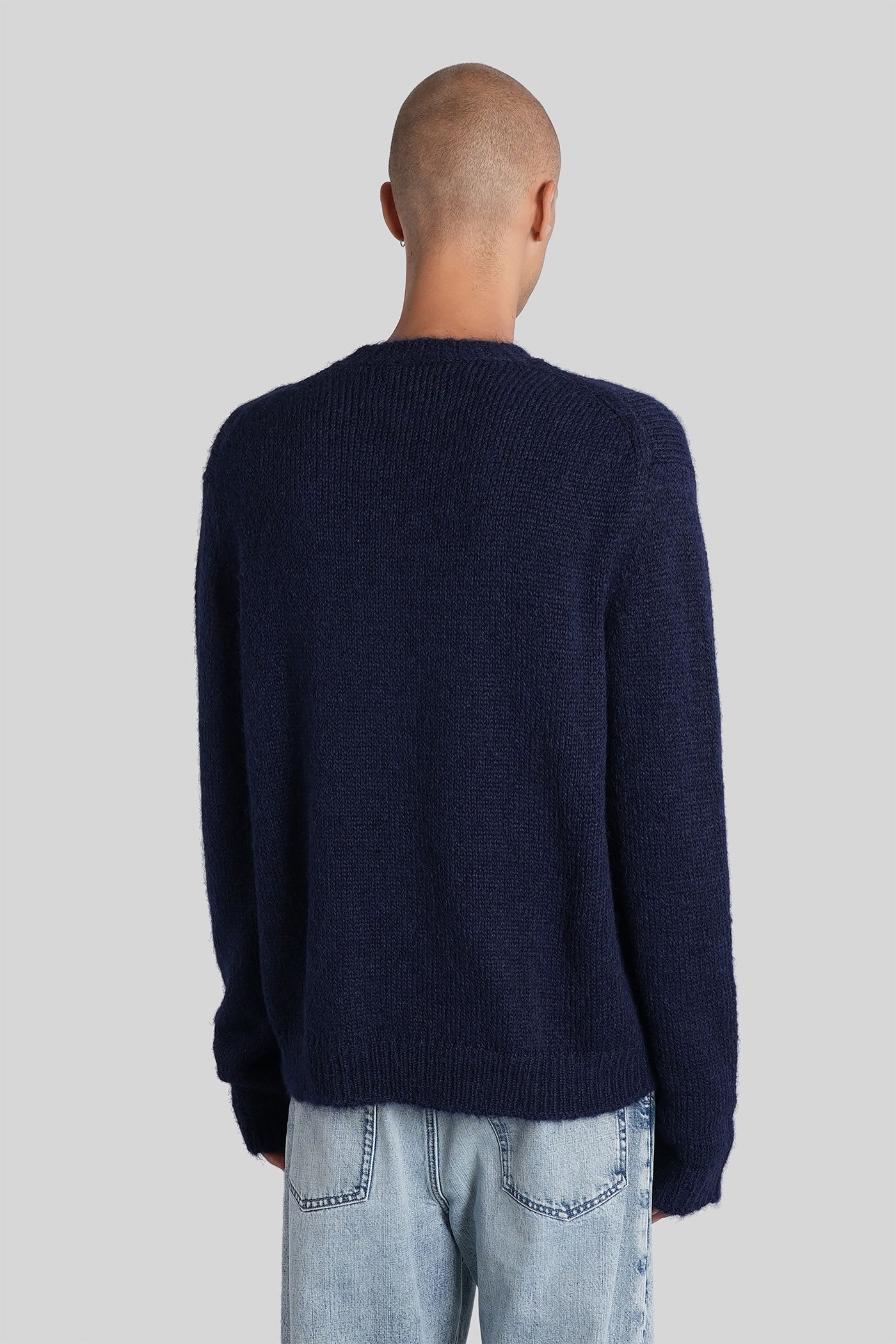 Jil Sander Cs Ns Jumper Knitwear In Blue Wool In Blue
