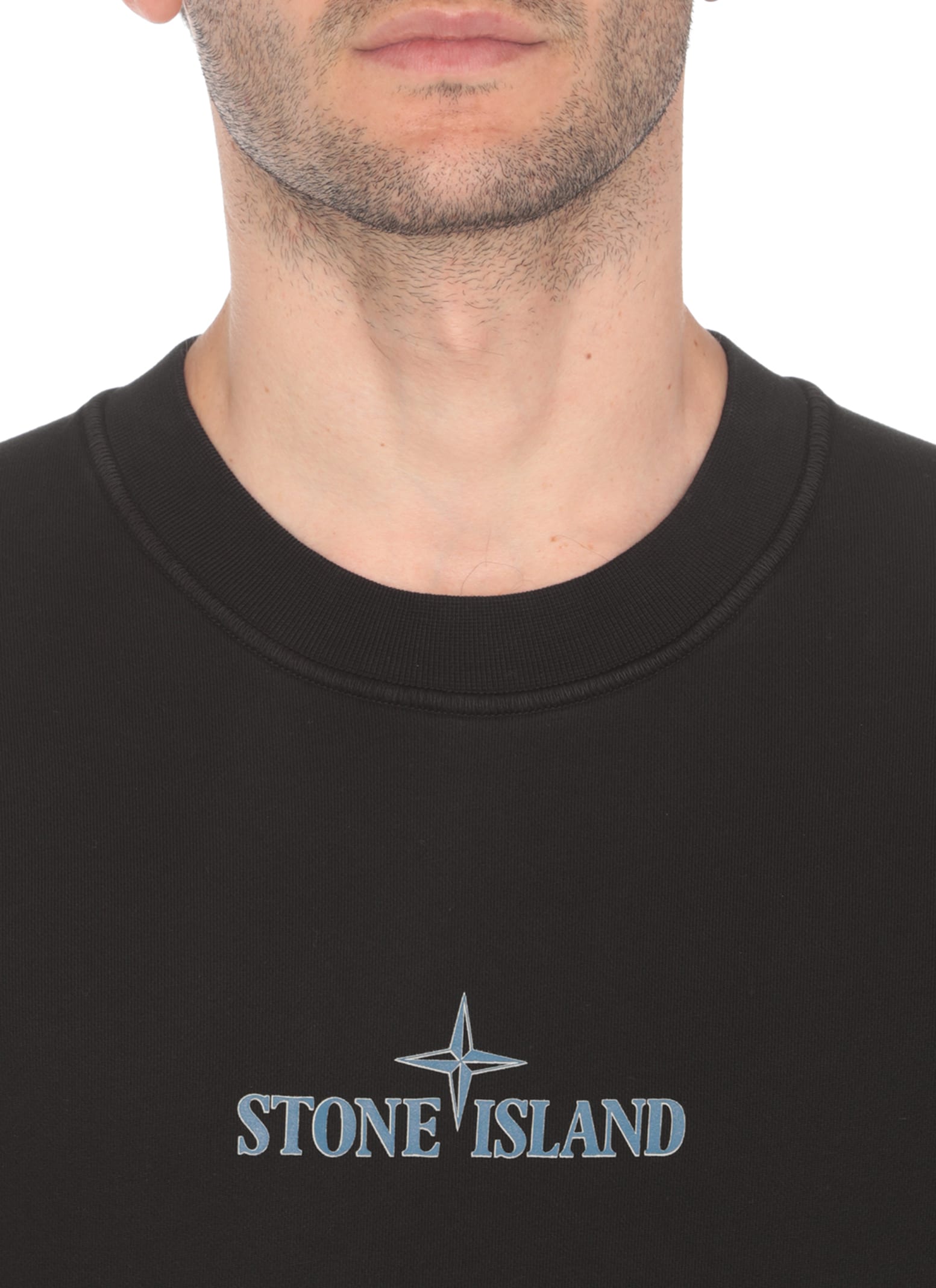 Shop Stone Island Sweatshirt With Logo In Black