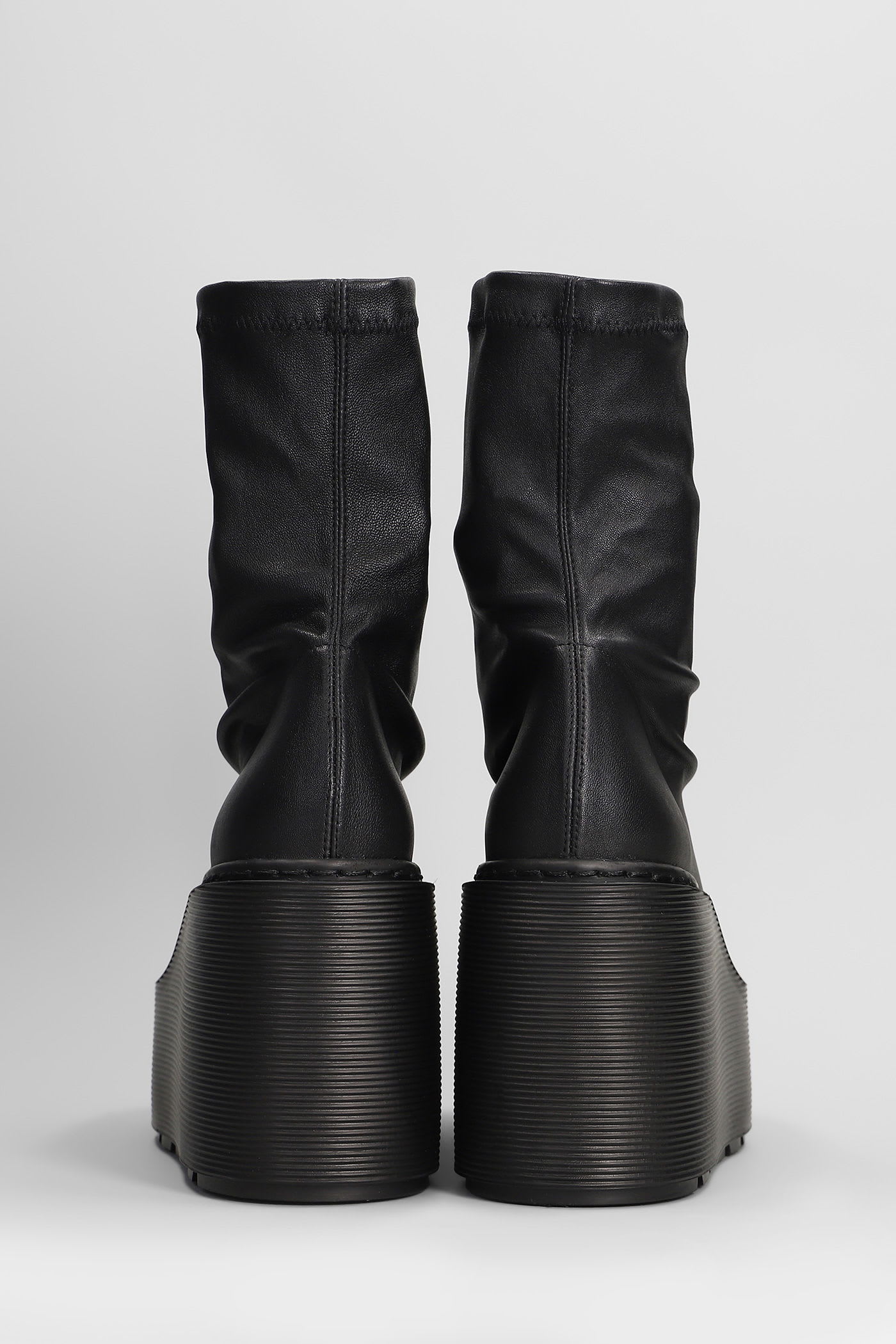 Vic Matie Fiction 101 High Heels Ankle Boots In Black Leather In Black