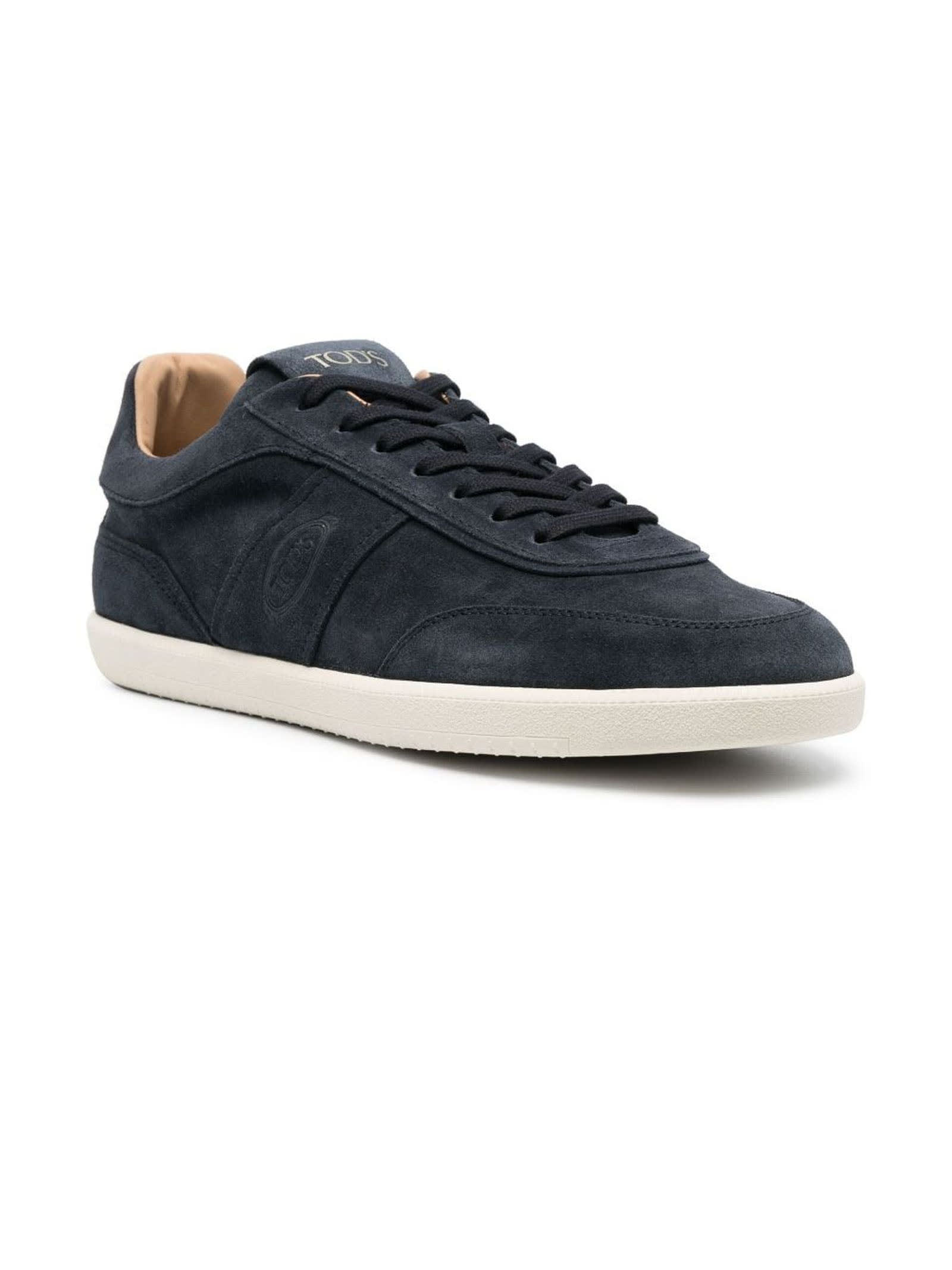 Shop Tod's Tabs Sneakers In Blue Suede