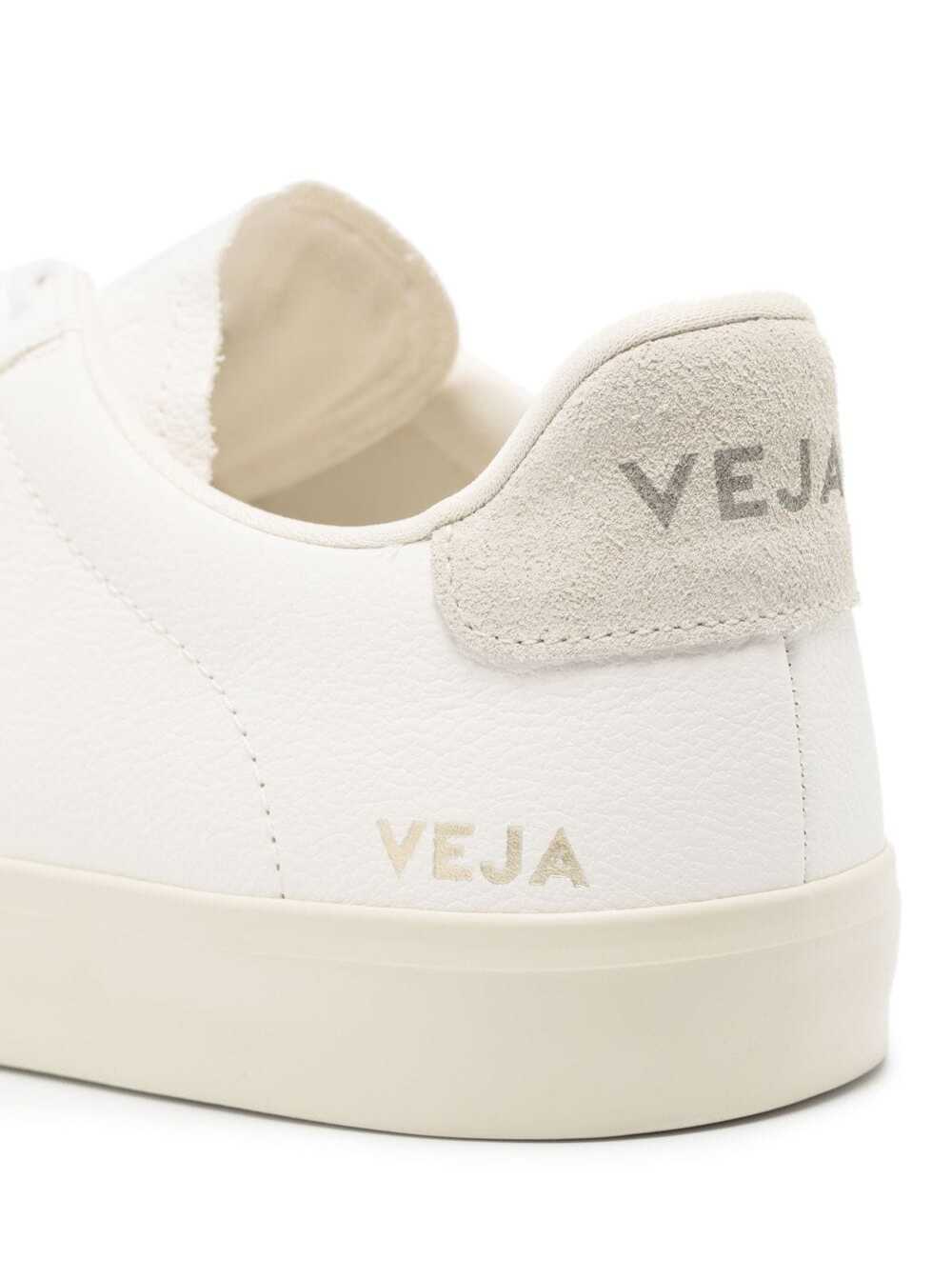Shop Veja White Low-top Sneakers With Logo Patch In Leather Man