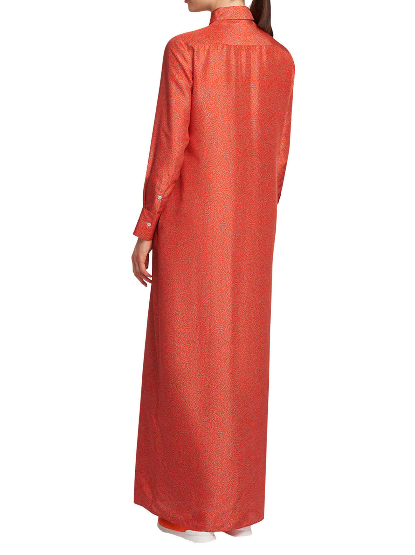 Shop Kiton Dress Silk In Orange