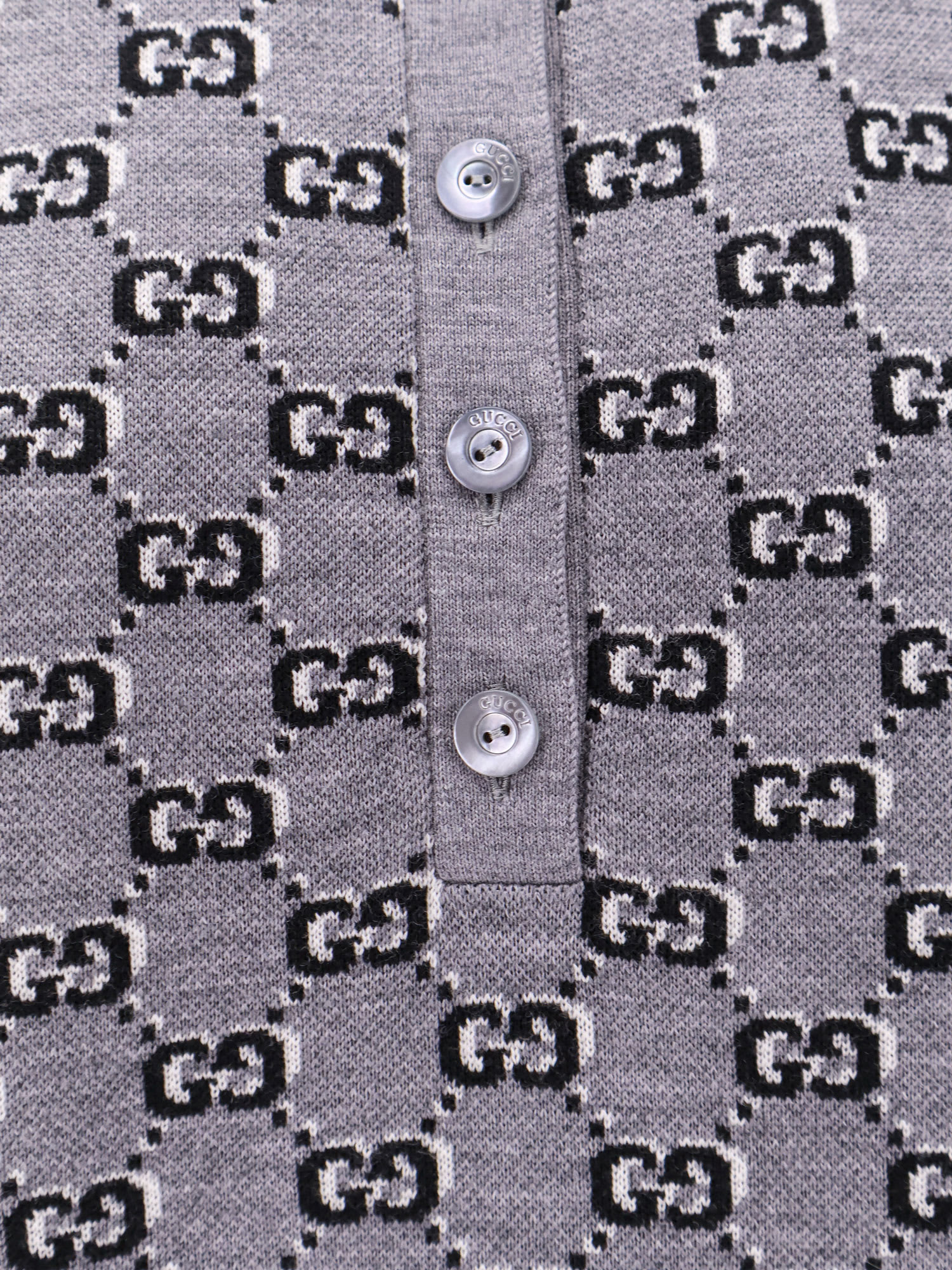 Gucci 'gg Shadow' Mini Polo Dress In Grey
