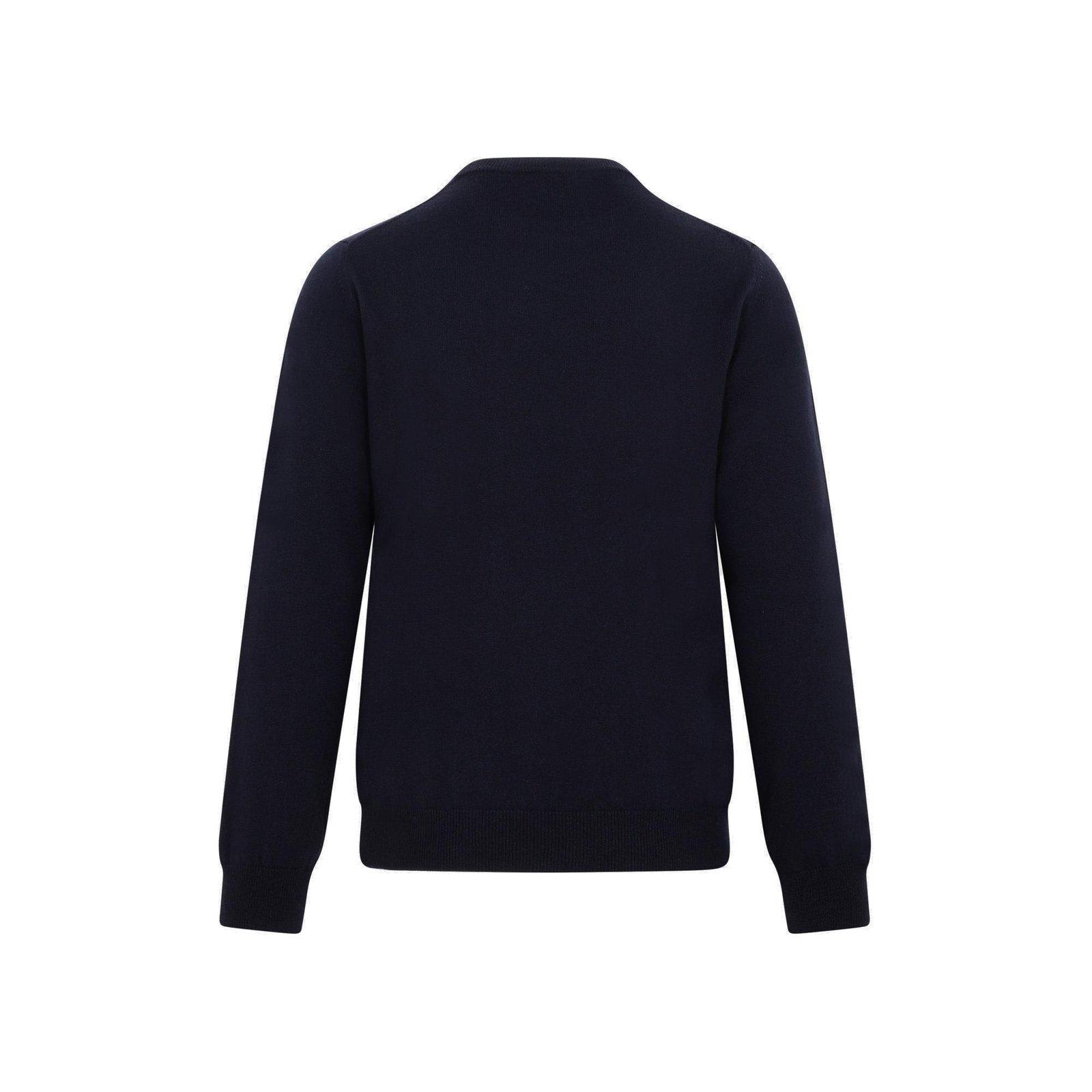 Shop Giorgio Armani Crewneck Long-sleeved Sweatshirt In Ubuv
