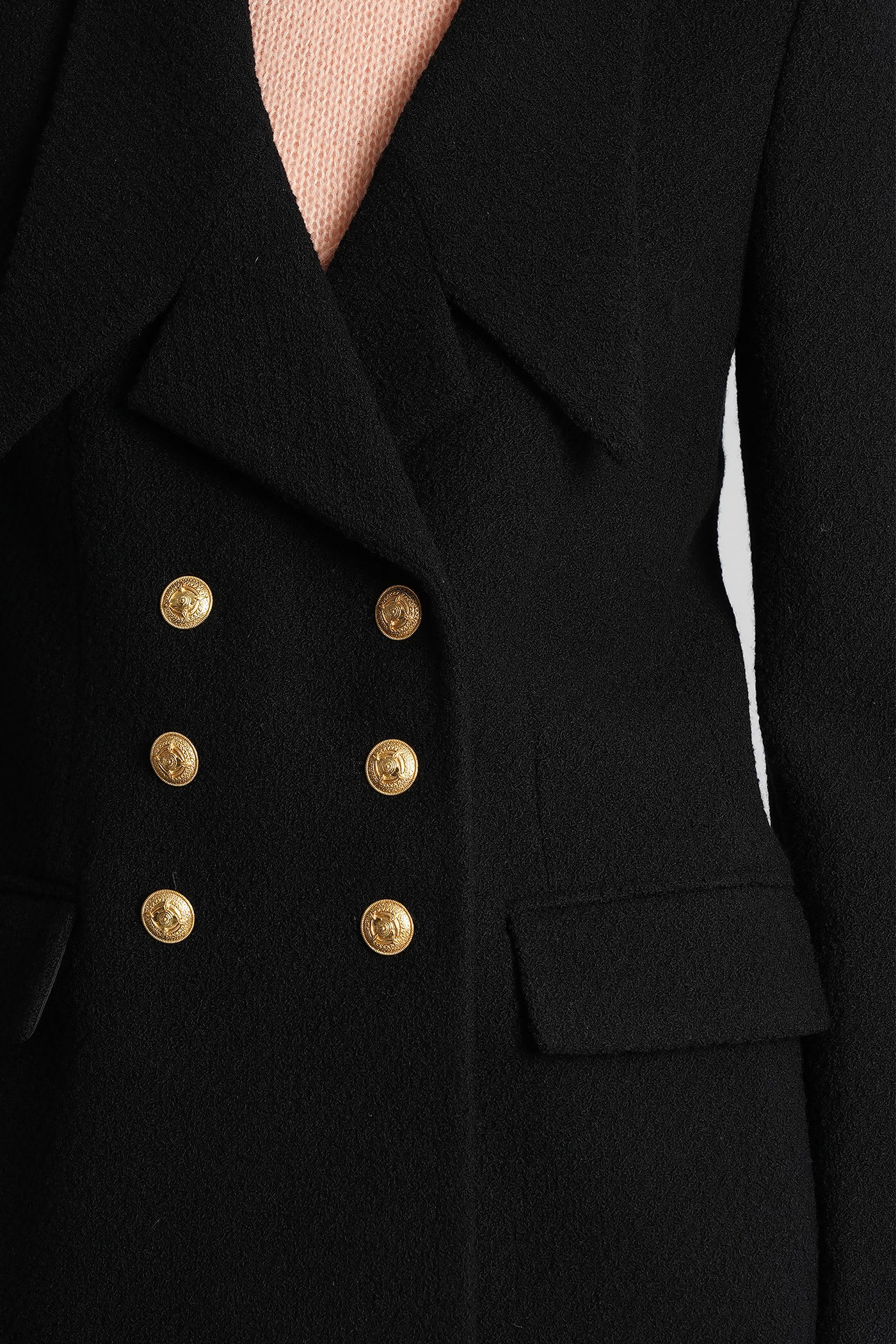 Chloé Double-breasted Virgin Wool Blend Blazer In Black