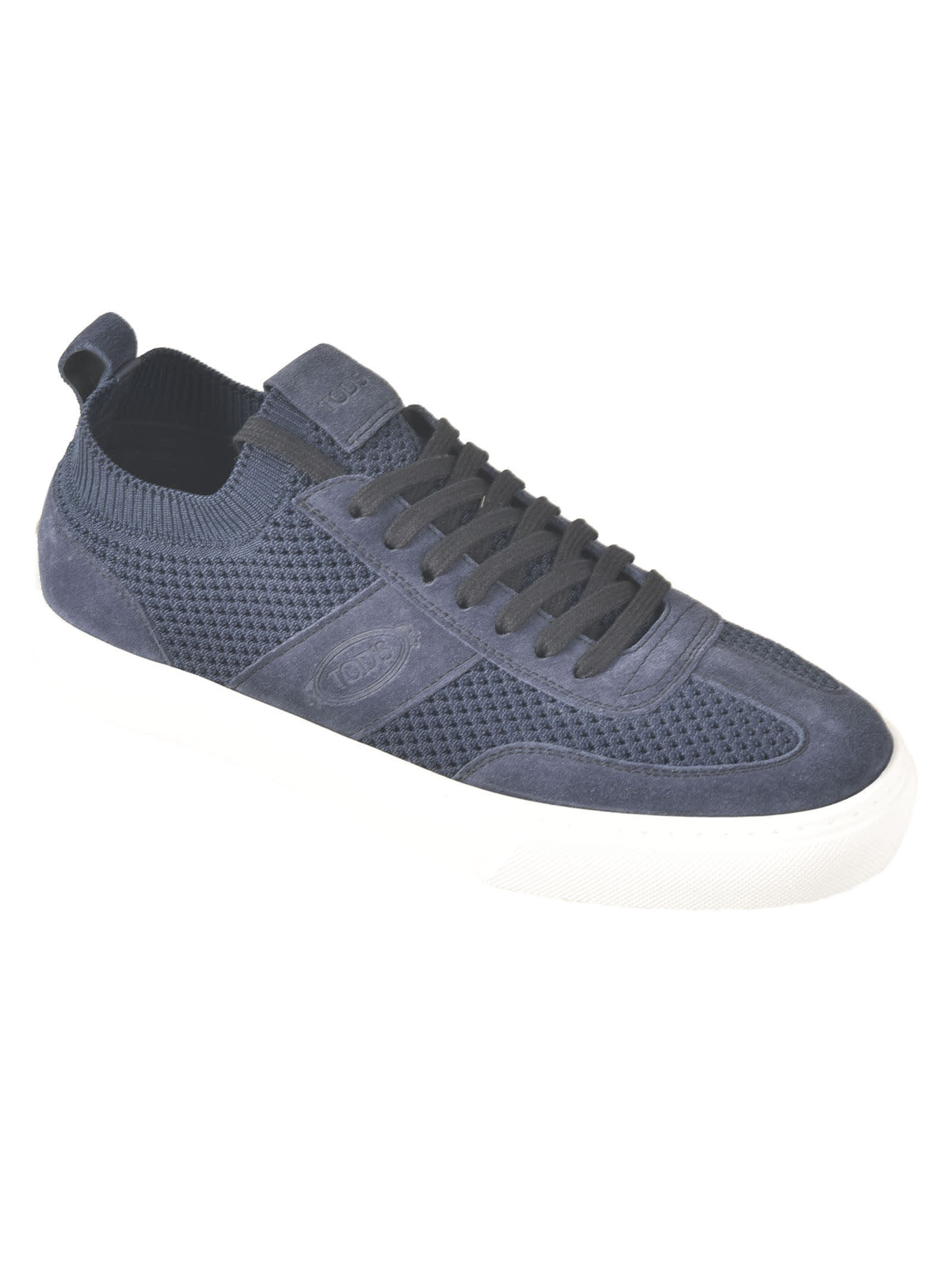 Shop Tod's Mesh Paneled Logo Sided Sneakers