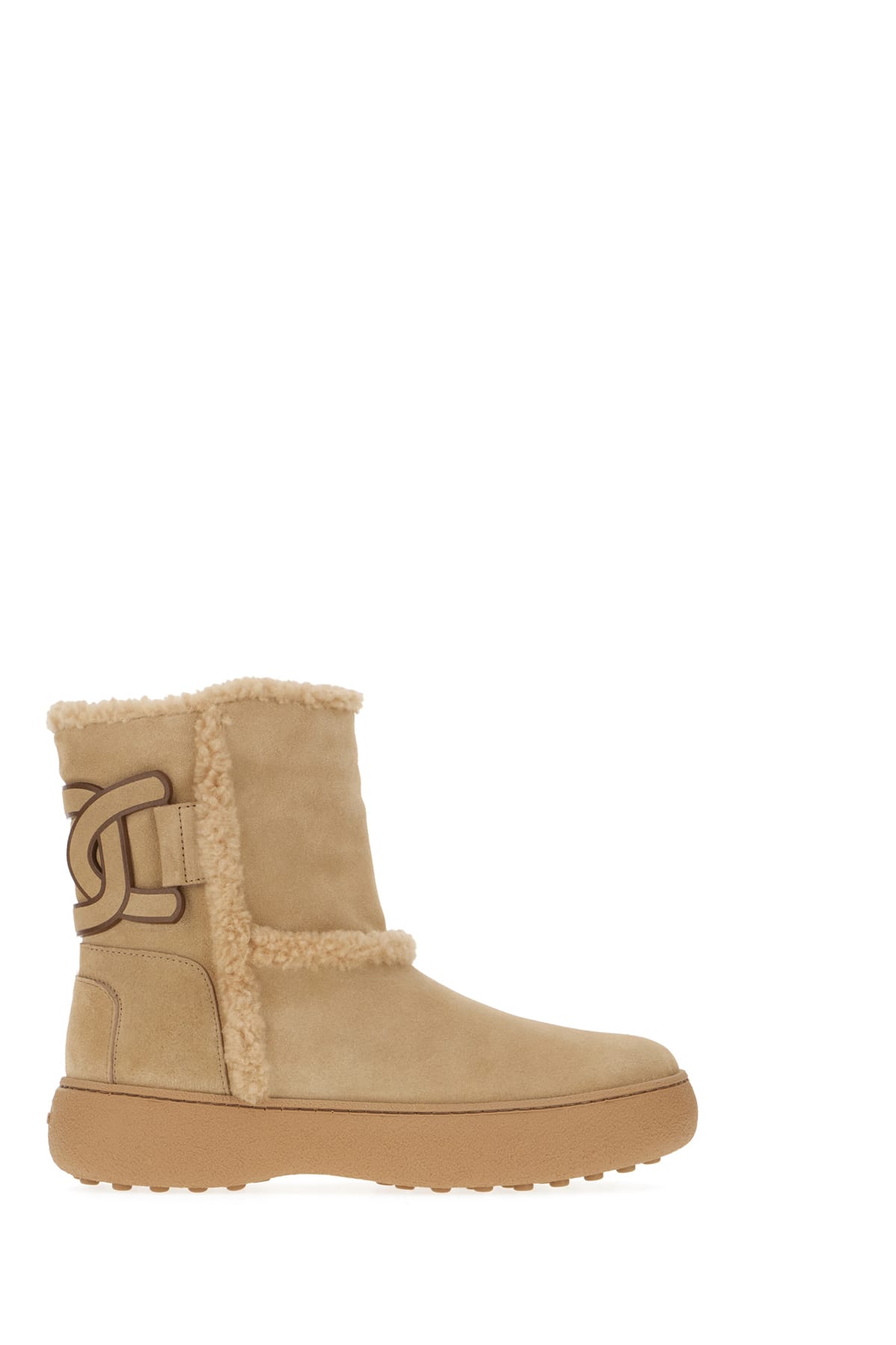 Shop Tod's Cappuccino Suede Ankle Boots In Tabaccoconchiglia