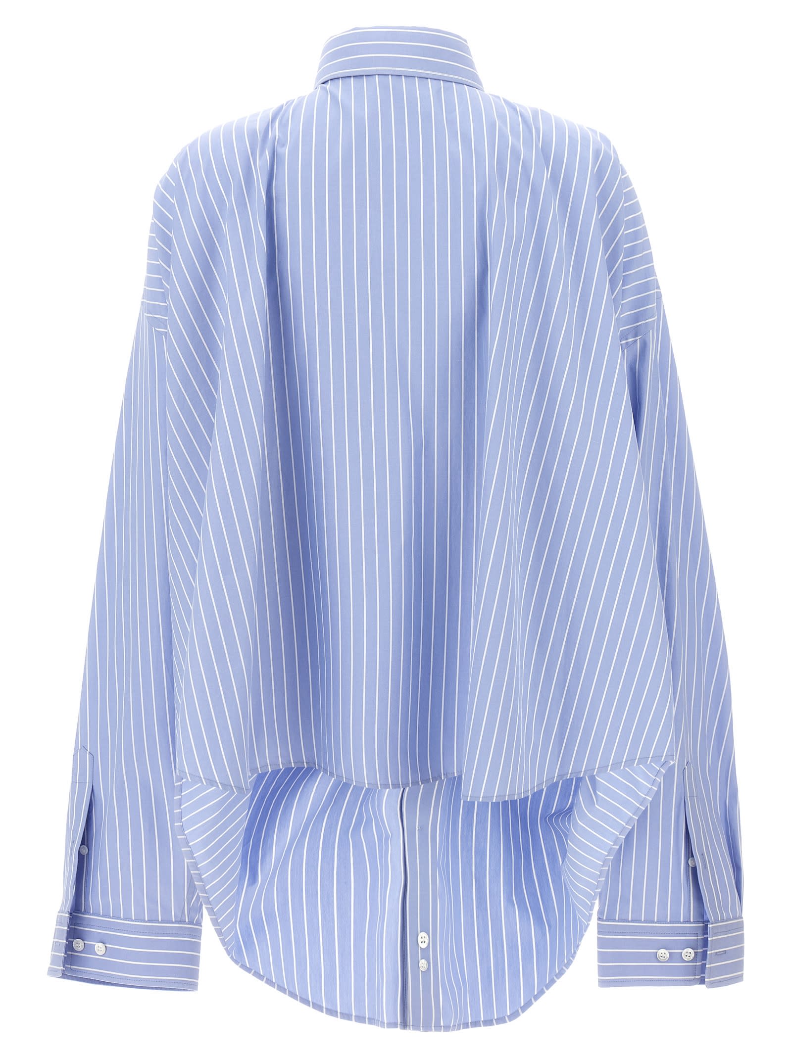 Shop Balenciaga Asymmetric Shirt In Light Blue