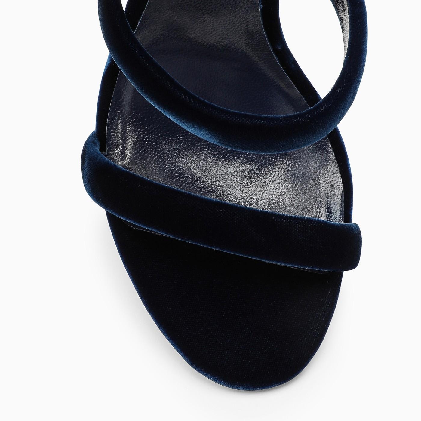 Shop René Caovilla Cleo Blue Velvet High Sandal