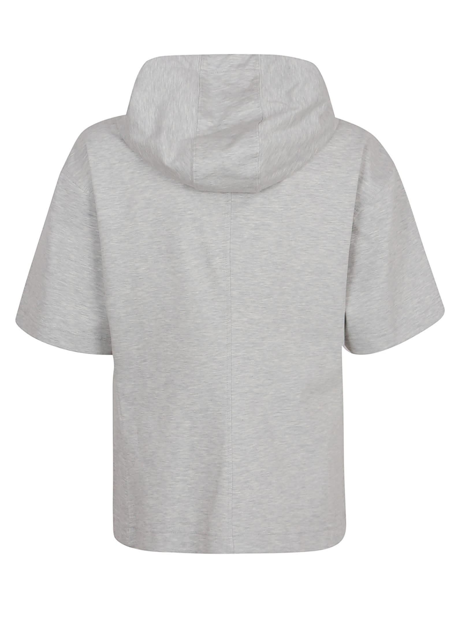 Shop Brunello Cucinelli Short-sleeved Zip Hoodie In Light Grey