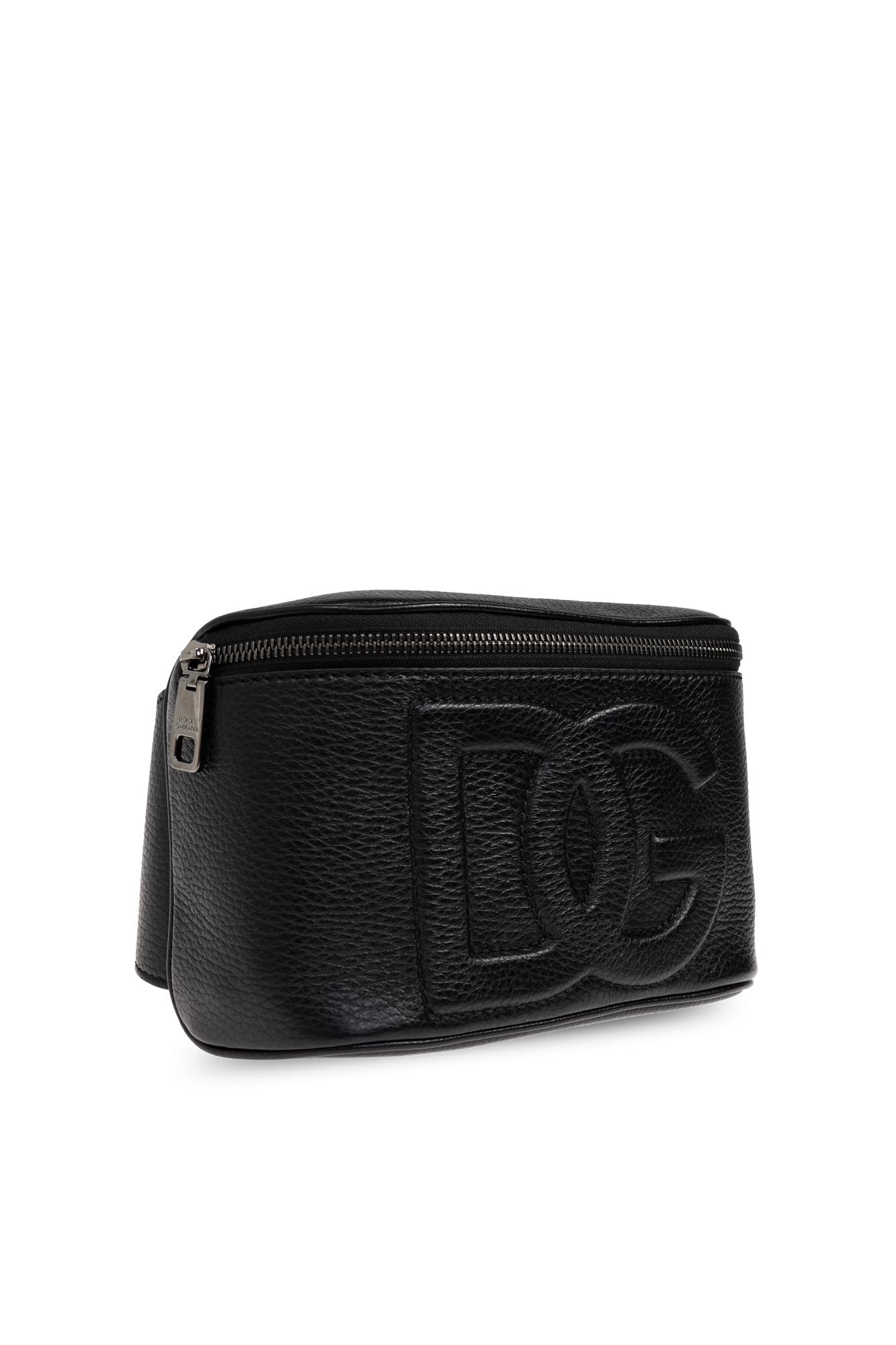 Dolce & Gabbana Leather Belt Bag In Black