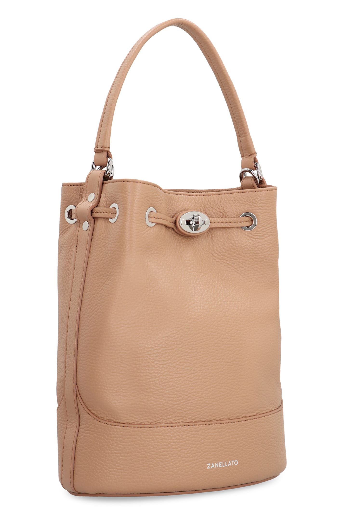 Zanellato Monda S Leather Bucket Bag In Brown