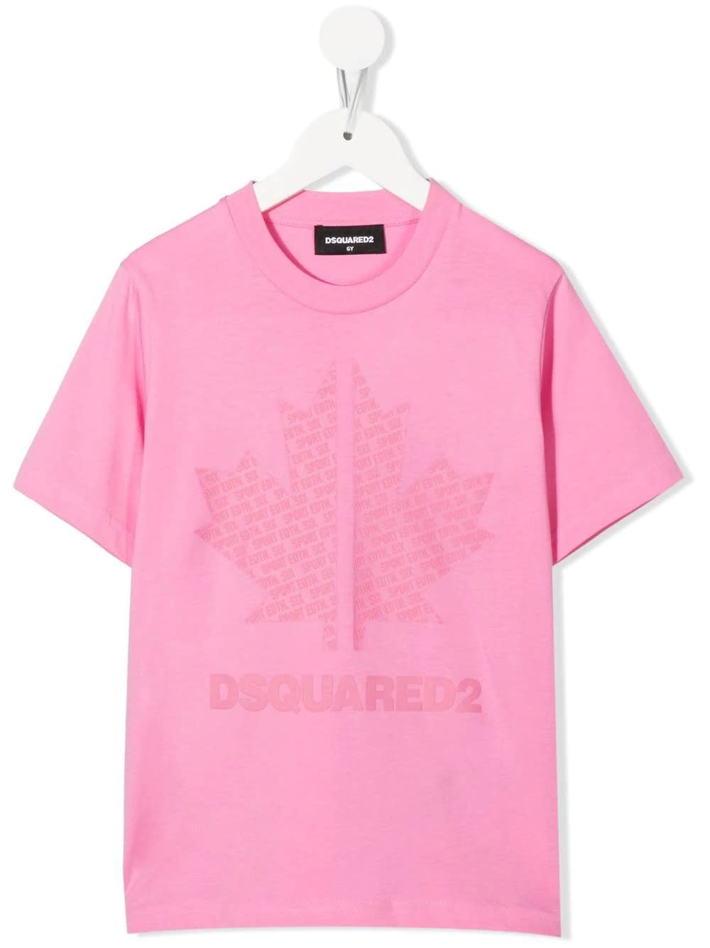 Dsquared2 Kids Pink T-shirt With Print D2kids Sport Edtn.06 Logo