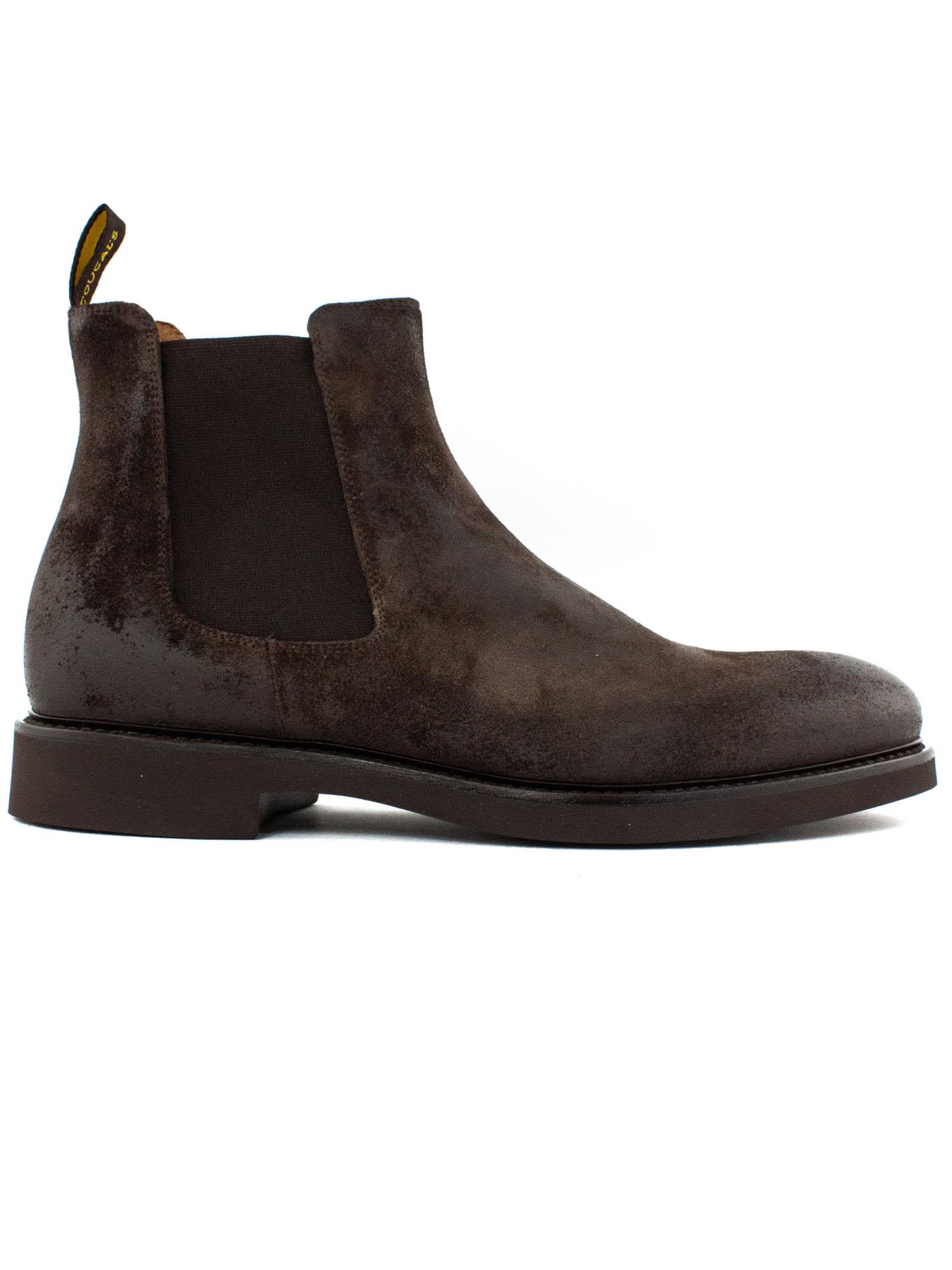 Doucals Dark Brown Oil Suede Ankle Boot