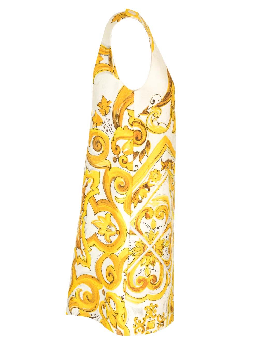 Shop Dolce & Gabbana Short Dress In Yellow