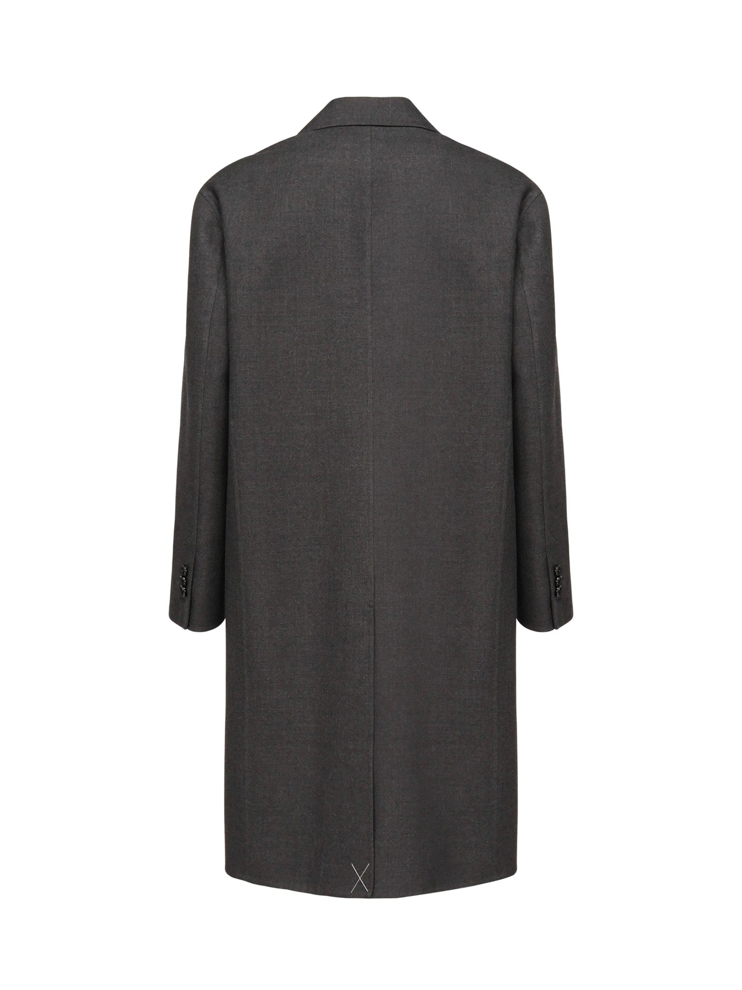 Bottega Veneta Double-layer Wool Coat In Gray