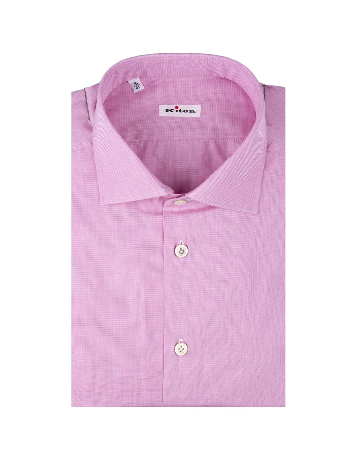 Shop Kiton Pink Poplin Shirt