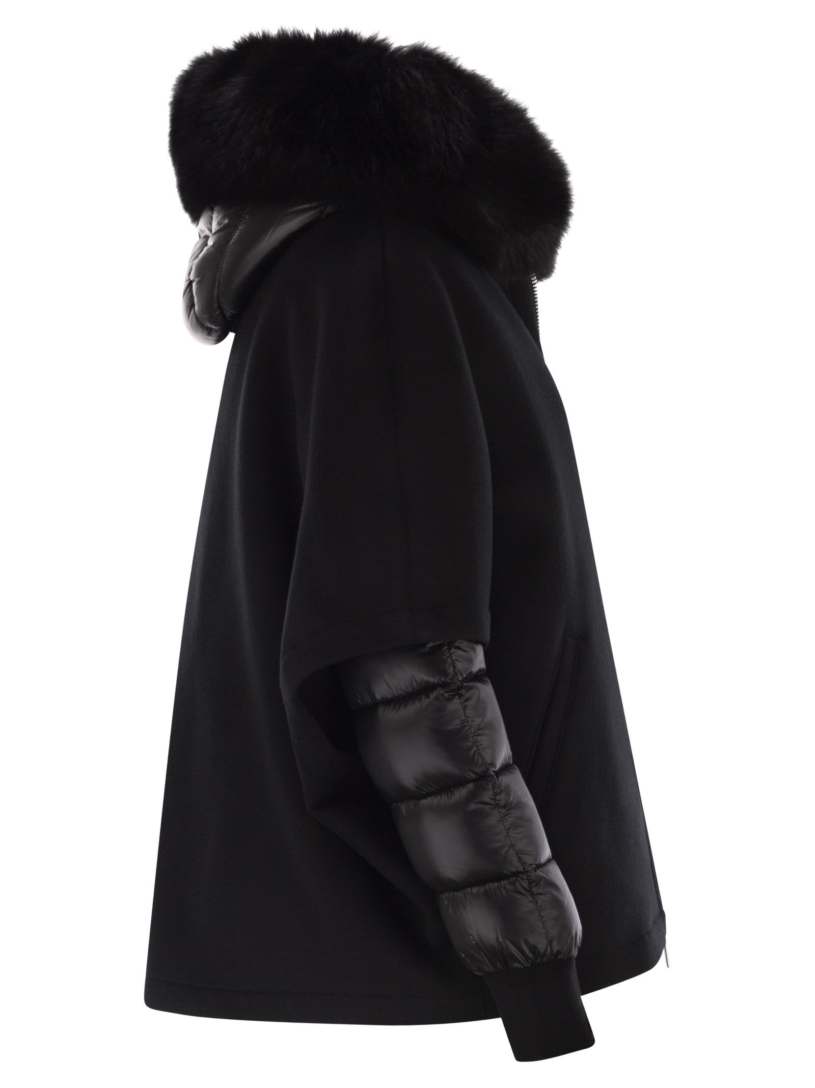 Moorer Pegaso - Down Jacket With Detachable Hood In Black