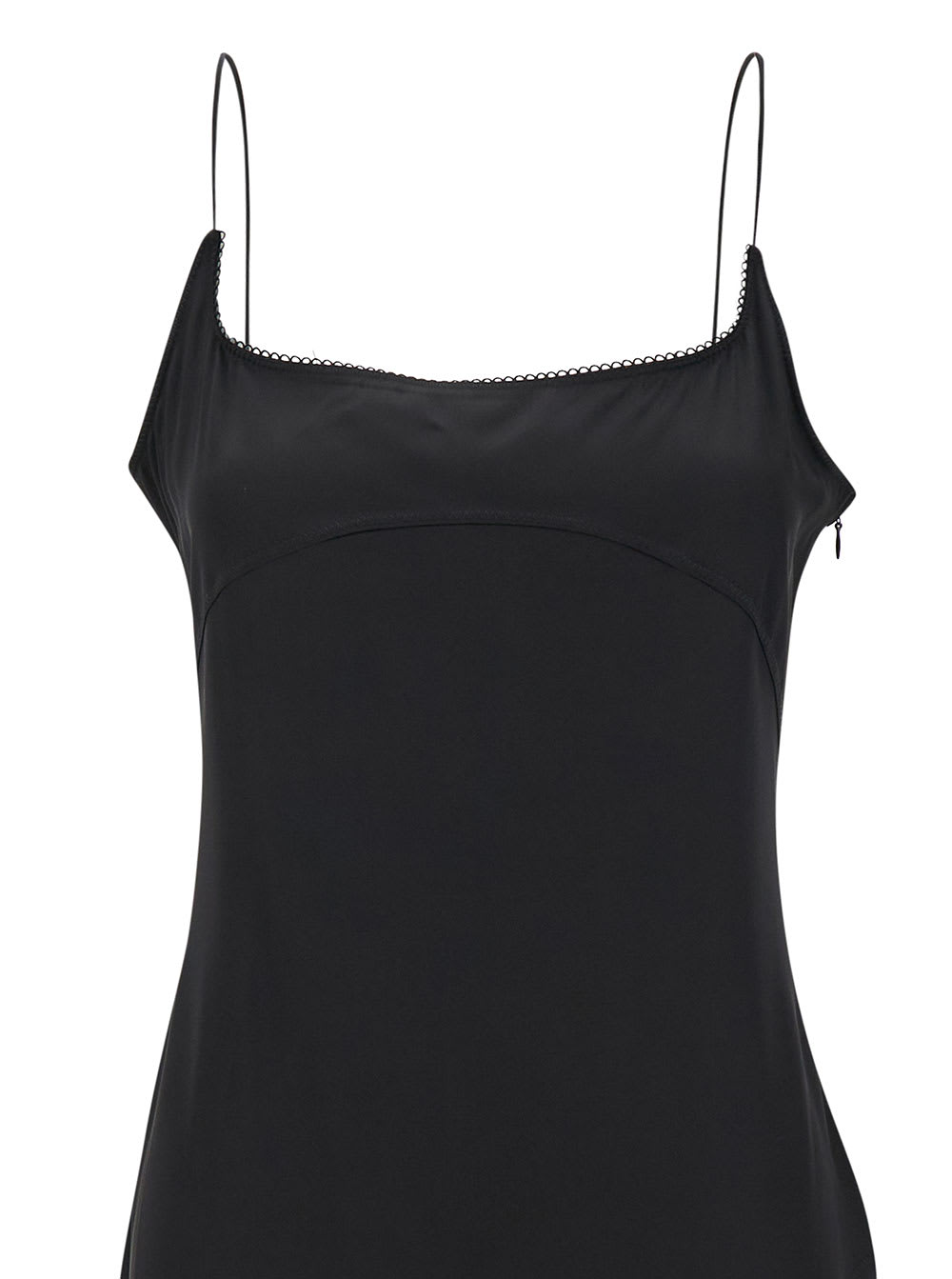 Shop Jacquemus La Robe Notte Midi Black Dress With Logo Detail And Split In Viscose Blend Woman