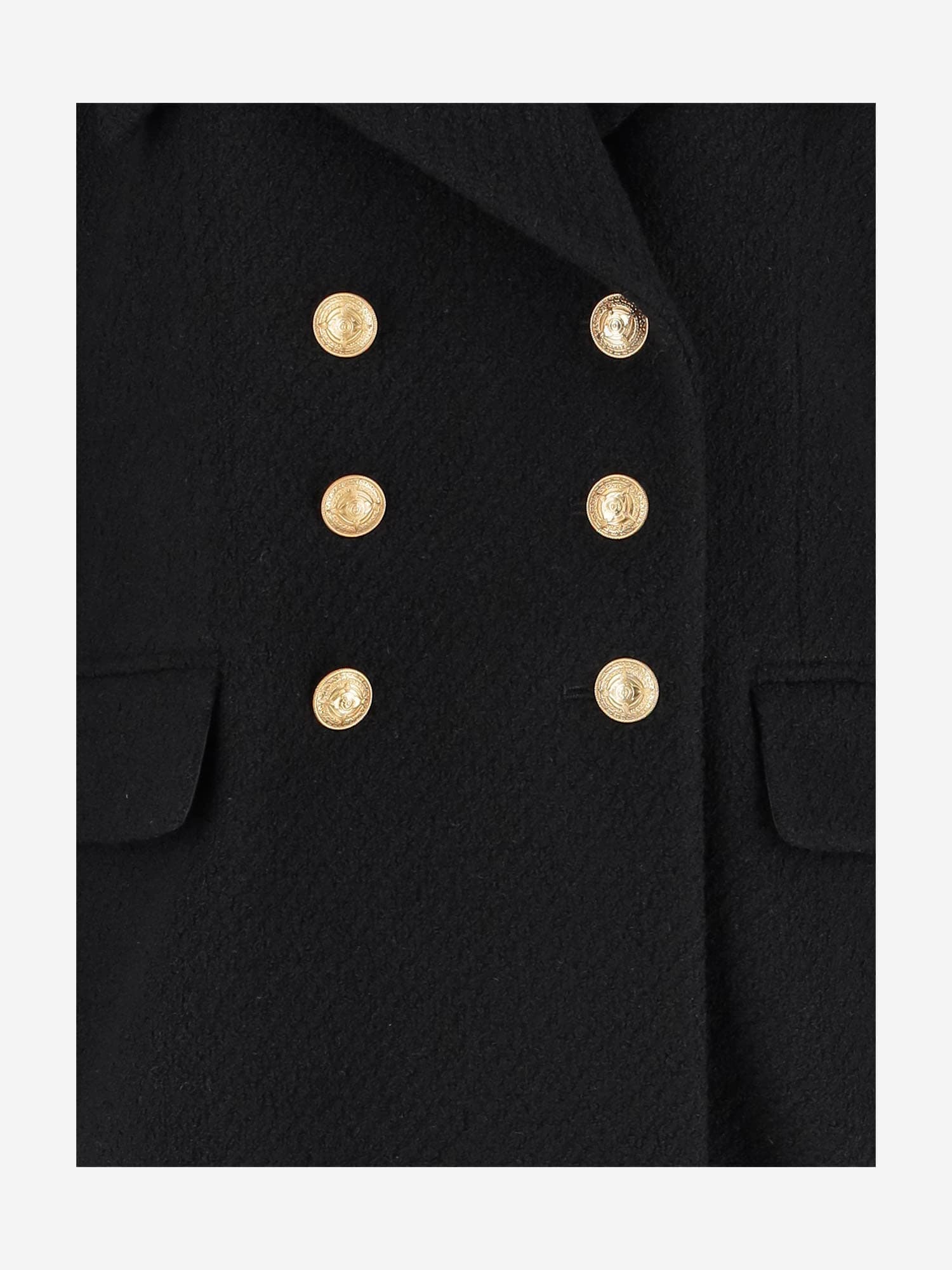 Chloé Cascade-lapel Double-breasted Boucle Jacket In Black