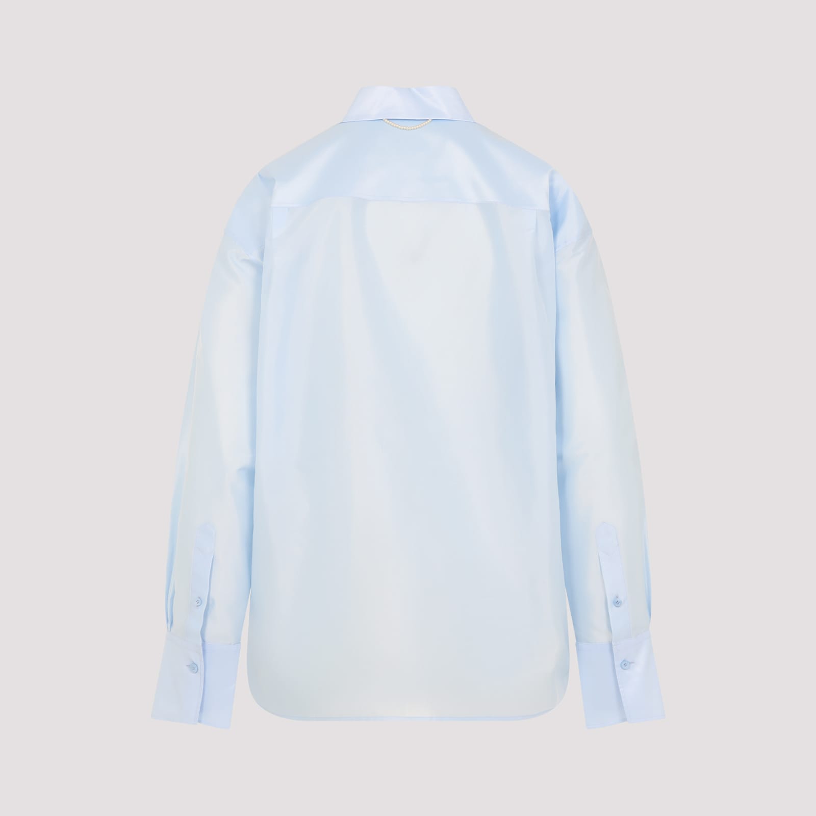 Carven Logo Embroidered Buttoned Shirt In Blue