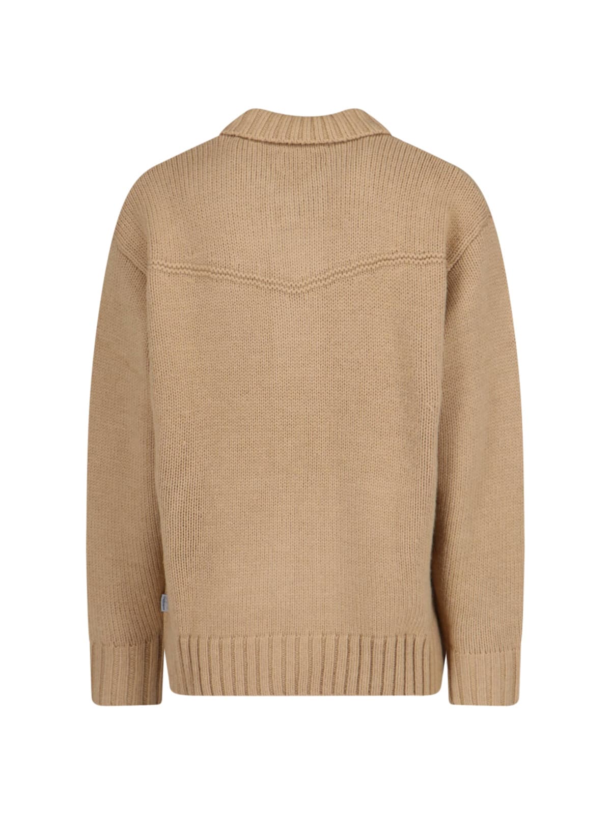 Carhartt Collared Crewneck Sweater Front Pockets In Brown